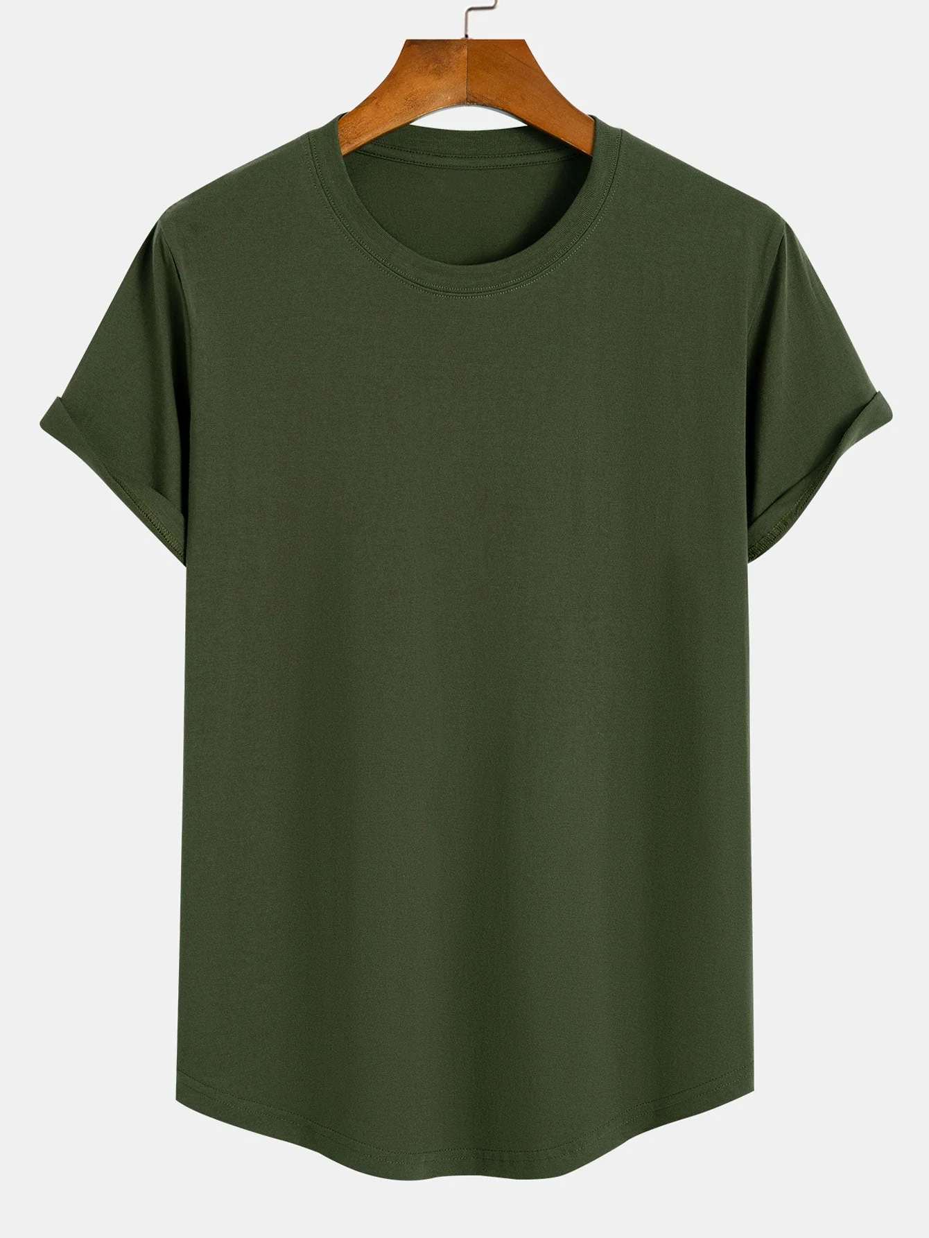 Alex® | Basic Cotton Arc Hem T-Shirt - Image 7