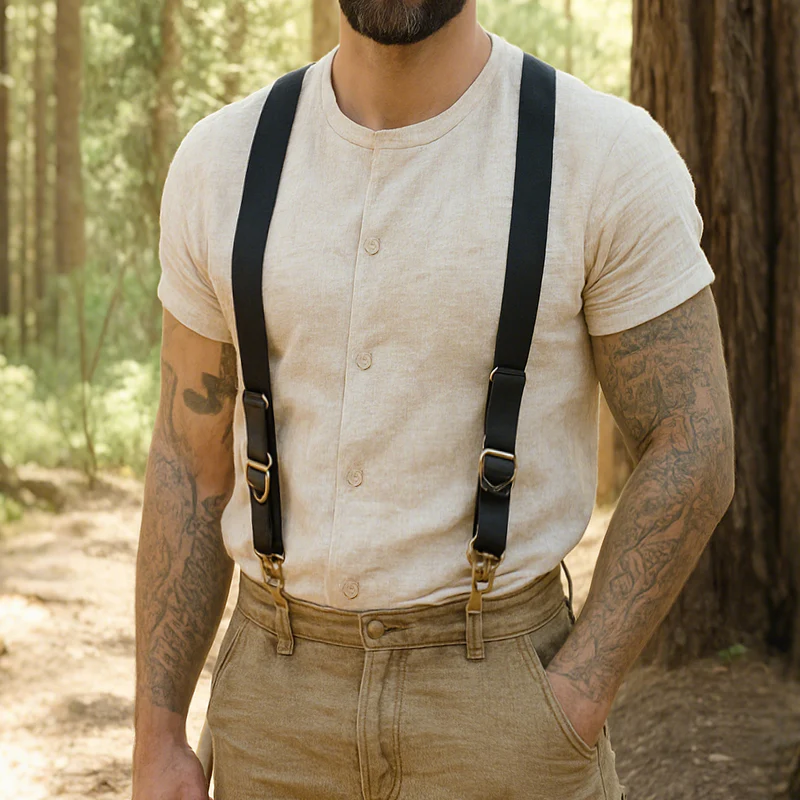 Alex | Men'S Retro Casual Cotton And Linen Collarless Short Sleeve Shirt - Image 2