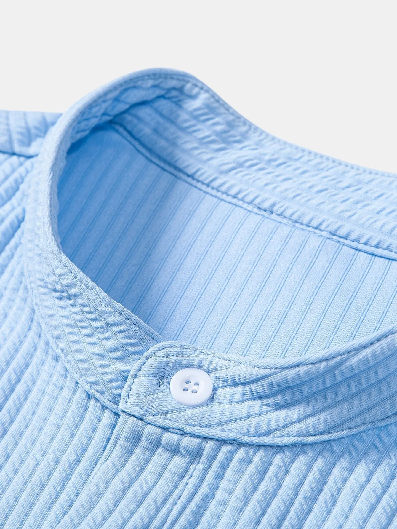 Alexandre® | Long Sleeve Muscle Fit Ribbed Stand Collar Shirt - Image 13