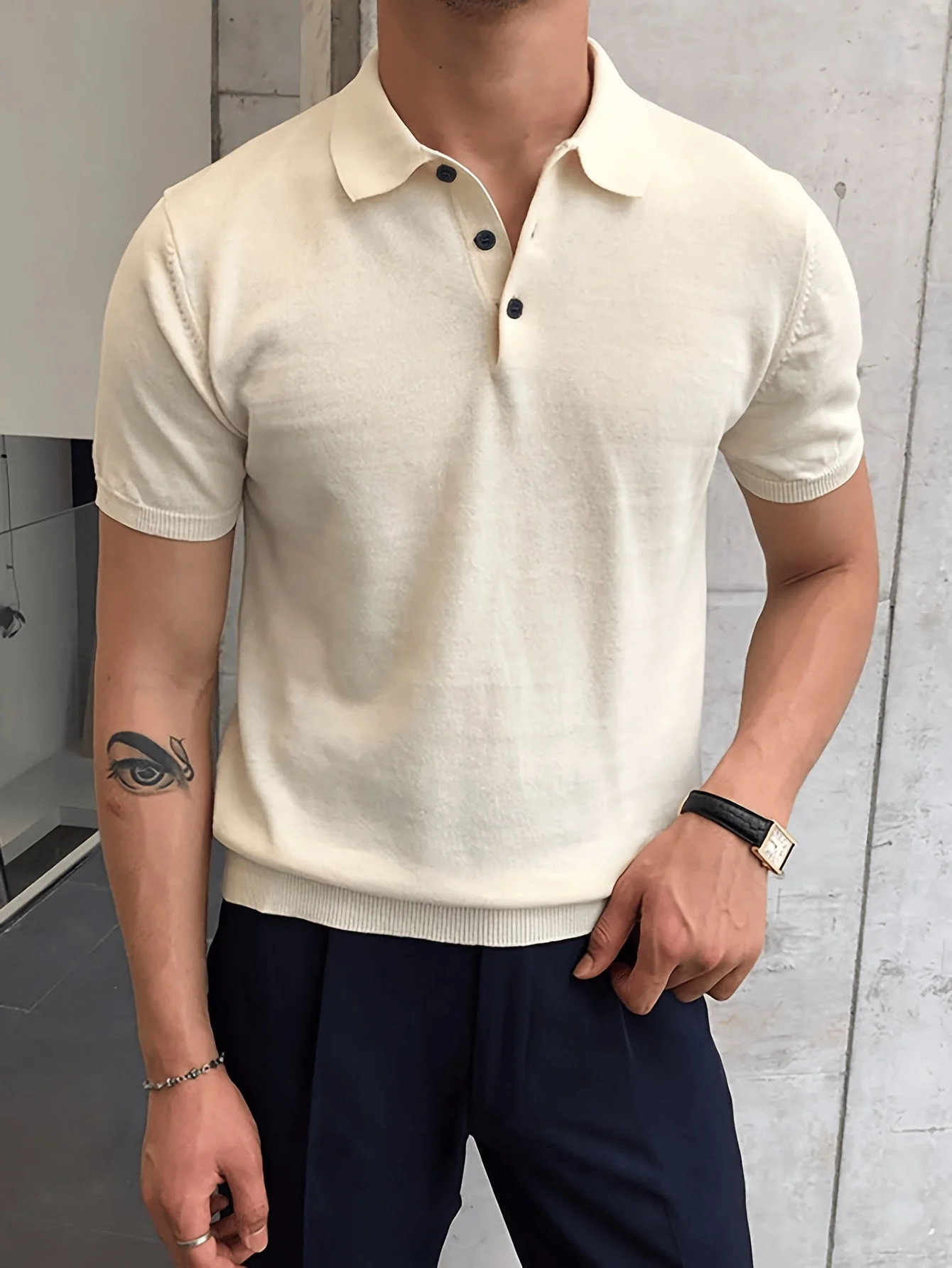 Alexei | Fitted Knit Polo – Old Money Shirts for Men - Image 2