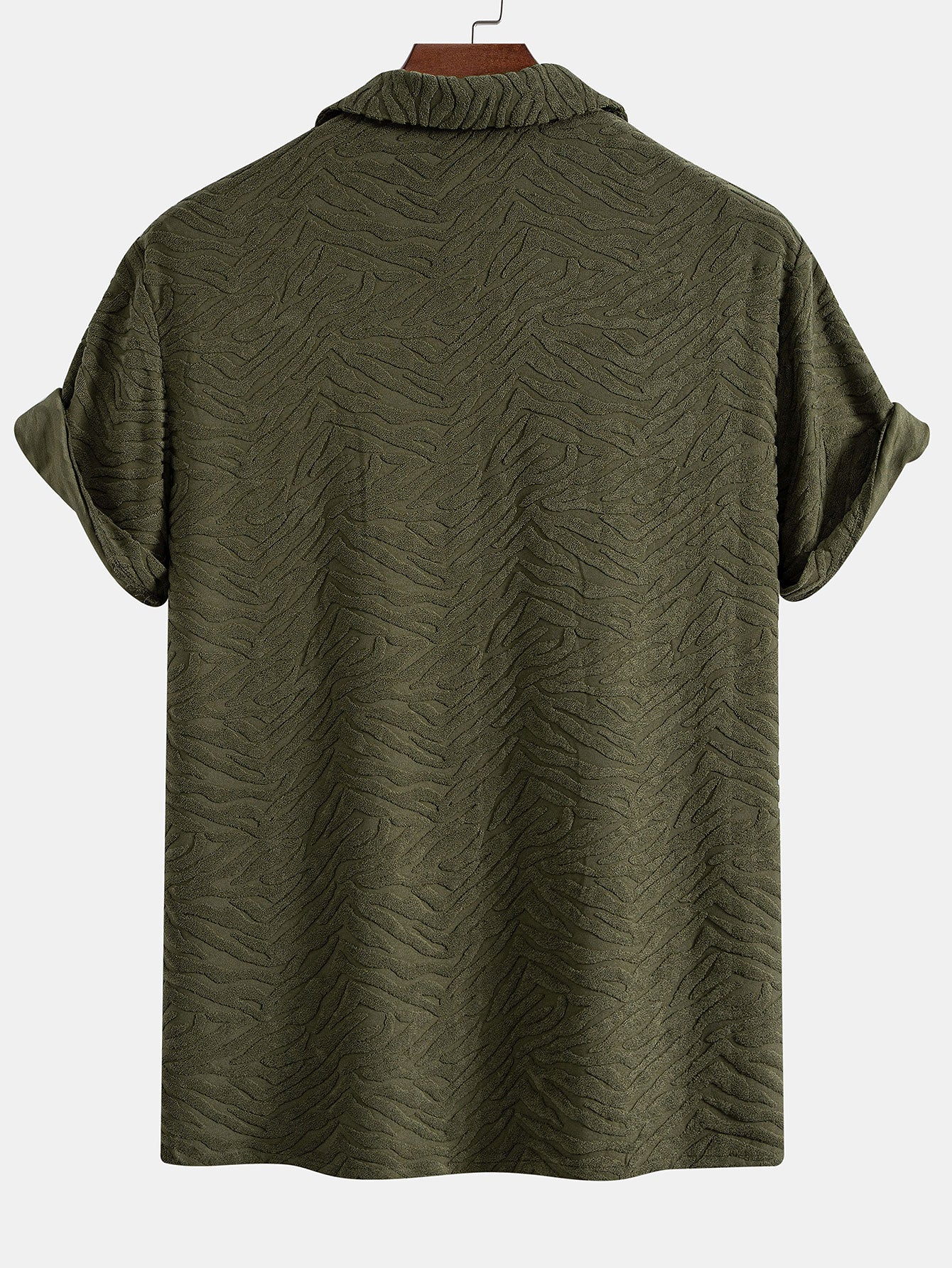 Alfread® | Animal Texture Terry Cuban Shirt & Straight Leg Linen Pants - Image 5