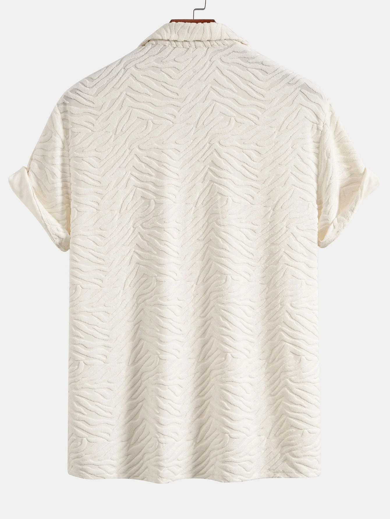 Alfread® | Animal Texture Terry Cuban Shirt & Straight Leg Linen Pants - Image 7