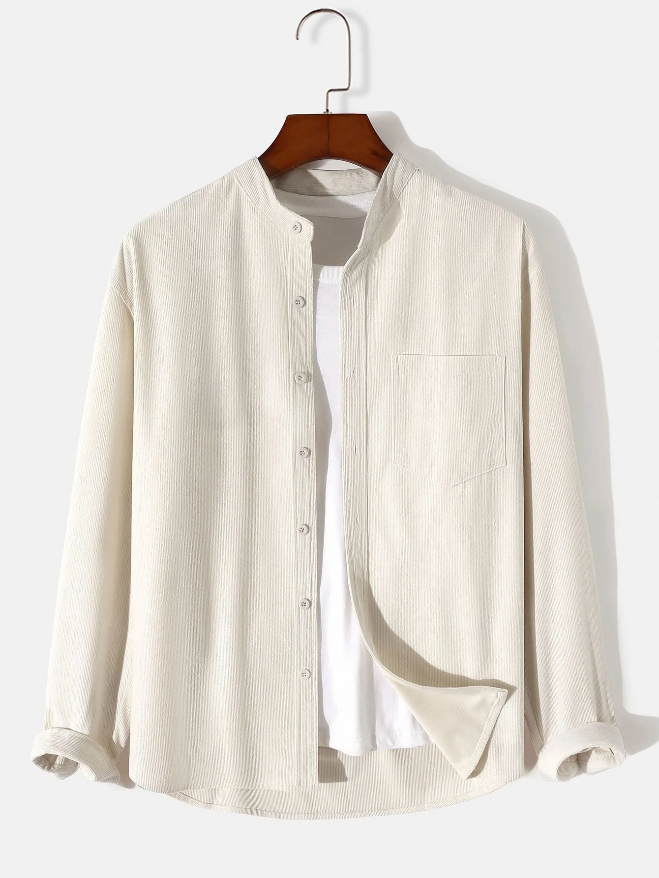 Alger® | Long Sleeve Stand Collar Corduroy Shirt