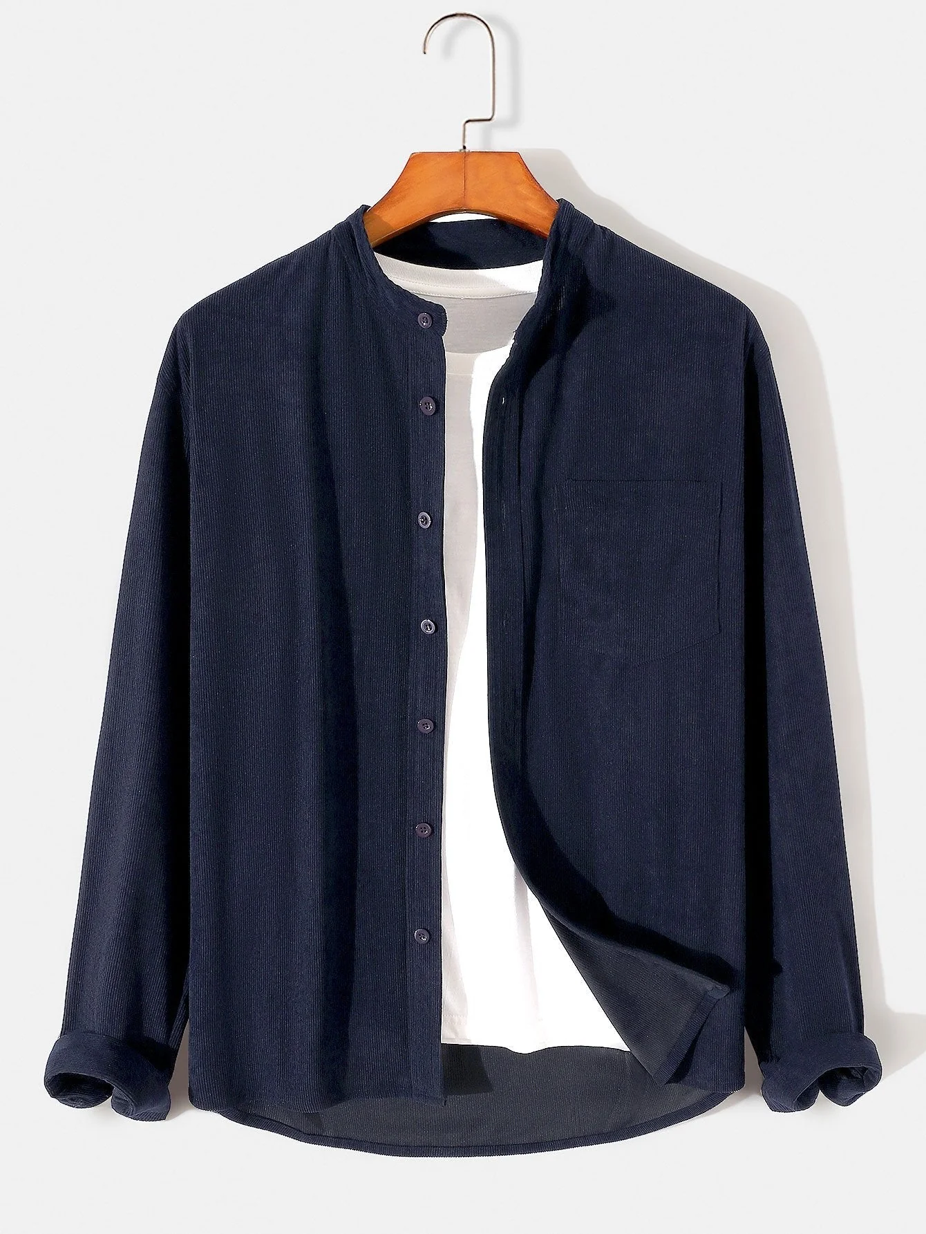 Alger® | Long Sleeve Stand Collar Corduroy Shirt - Image 3