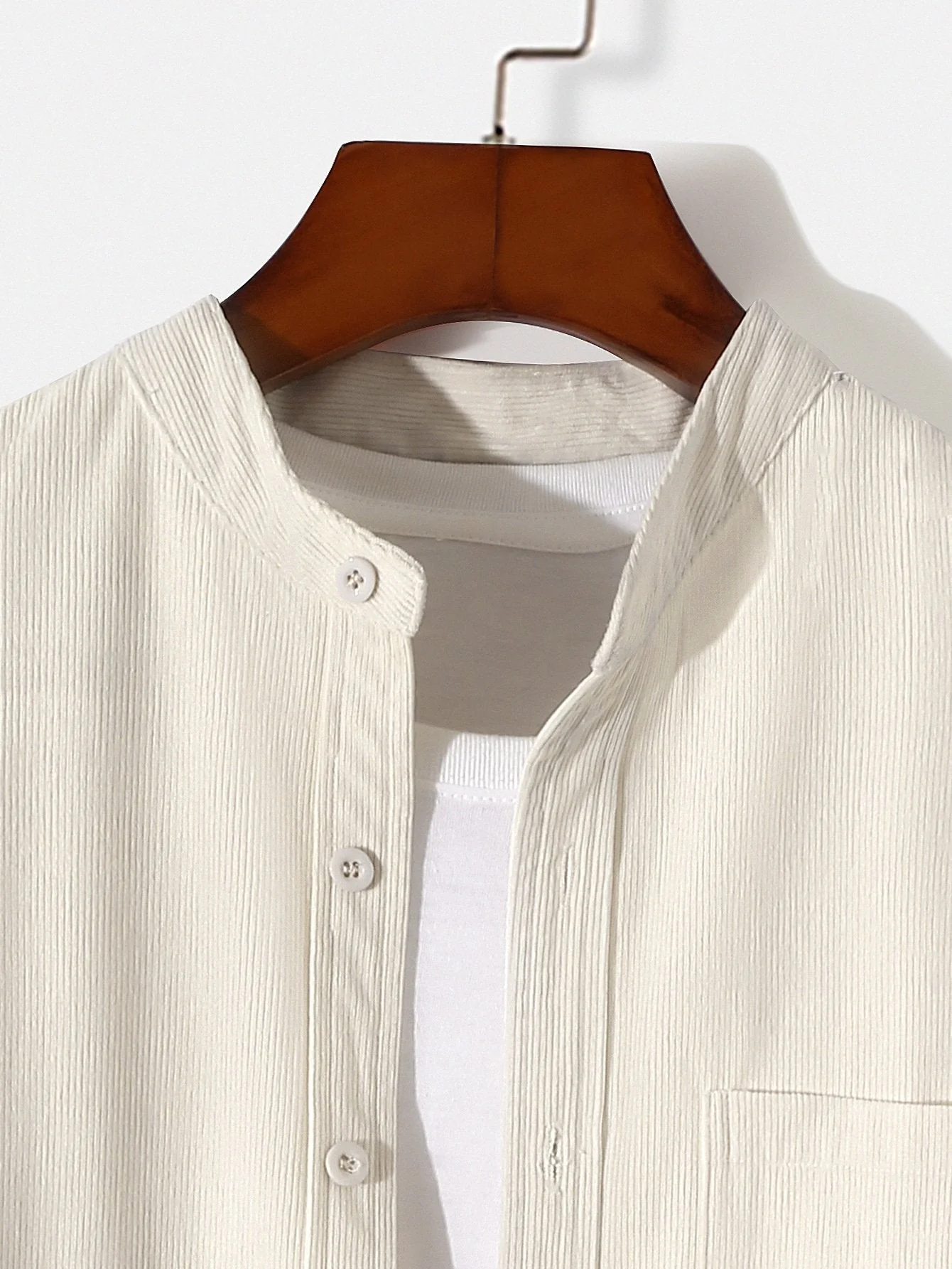 Alger® | Long Sleeve Stand Collar Corduroy Shirt - Image 5