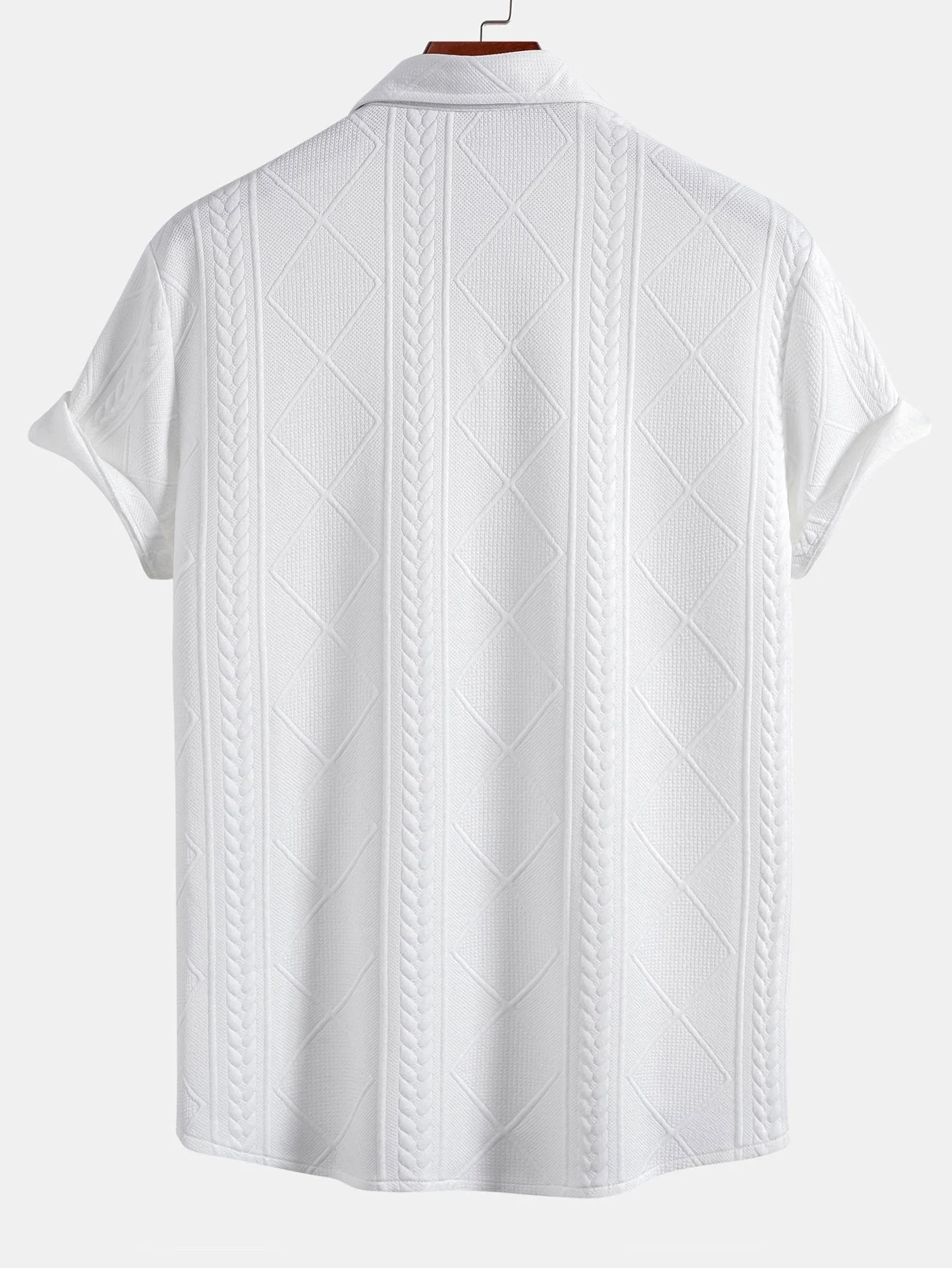 Allart® | Geometric Jacquard Button Up Shirt - Image 2