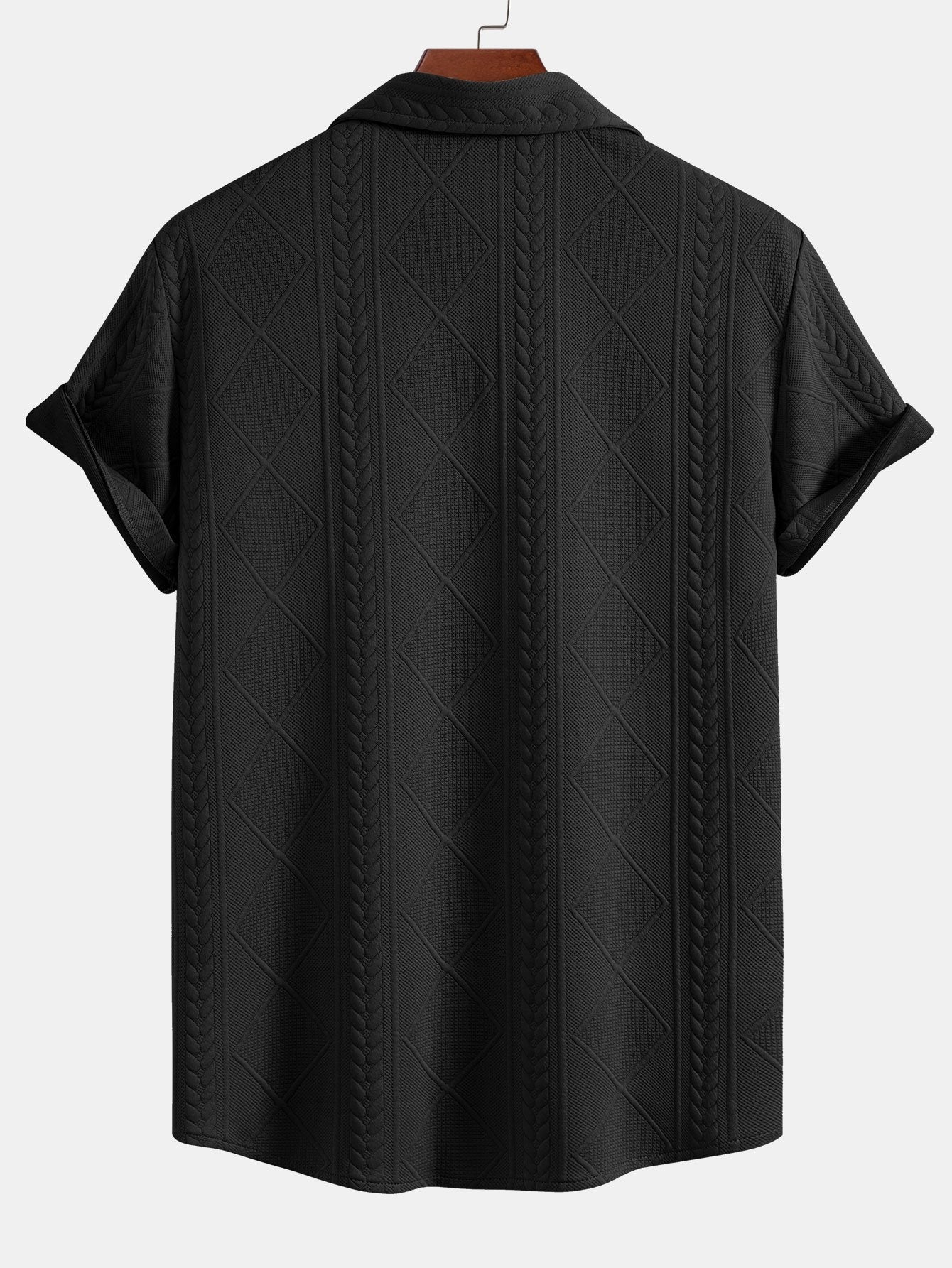 Allart® | Geometric Jacquard Button Up Shirt - Image 4
