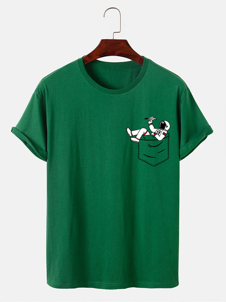 Almas® | Astronaut Pocket Print T-Shirt - Image 11
