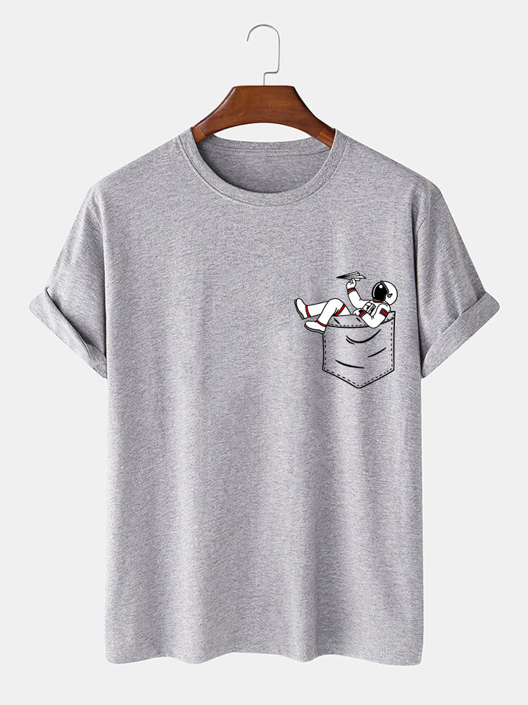 Almas® | Astronaut Pocket Print T-Shirt - Image 4