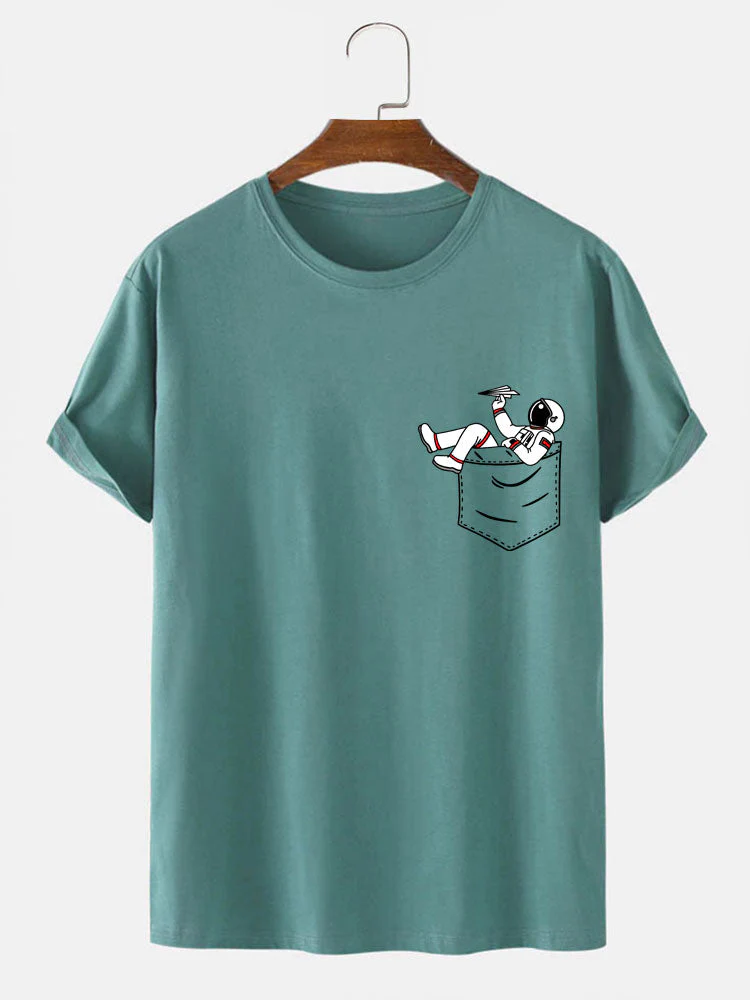 Almas® | Astronaut Pocket Print T-Shirt - Image 5
