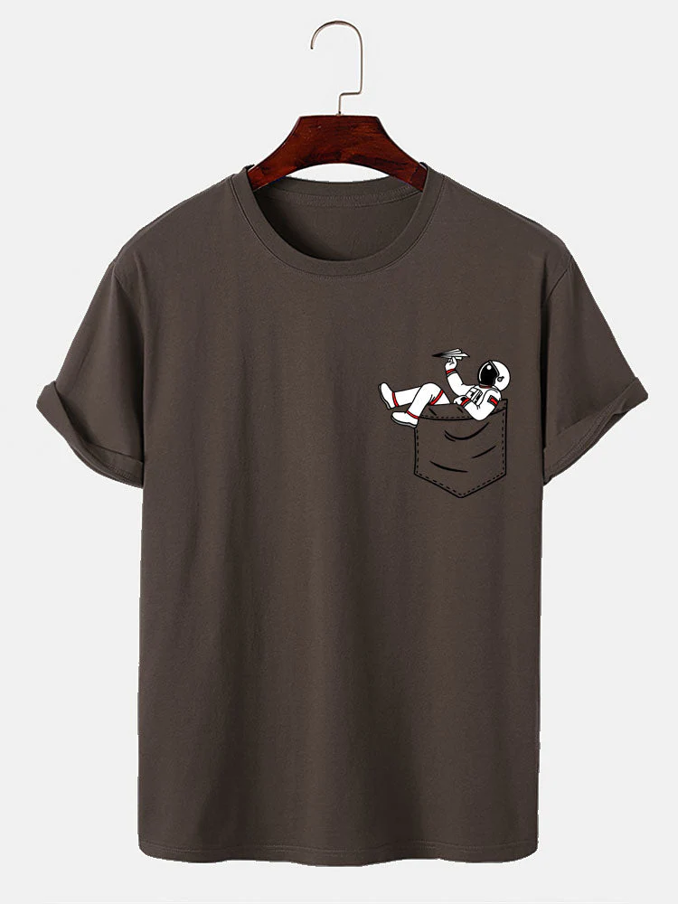 Almas® | Astronaut Pocket Print T-Shirt - Image 6