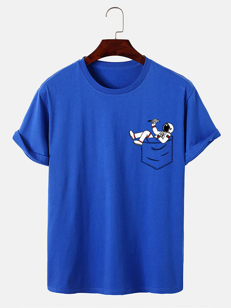 Almas® | Astronaut Pocket Print T-Shirt - Image 7