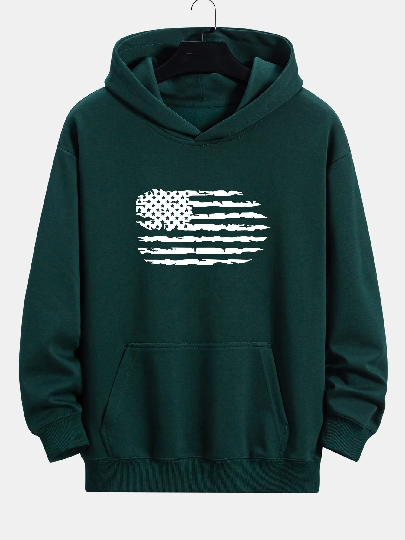 Alonso | American Flag Print Relax Fit Hoodie - Image 9