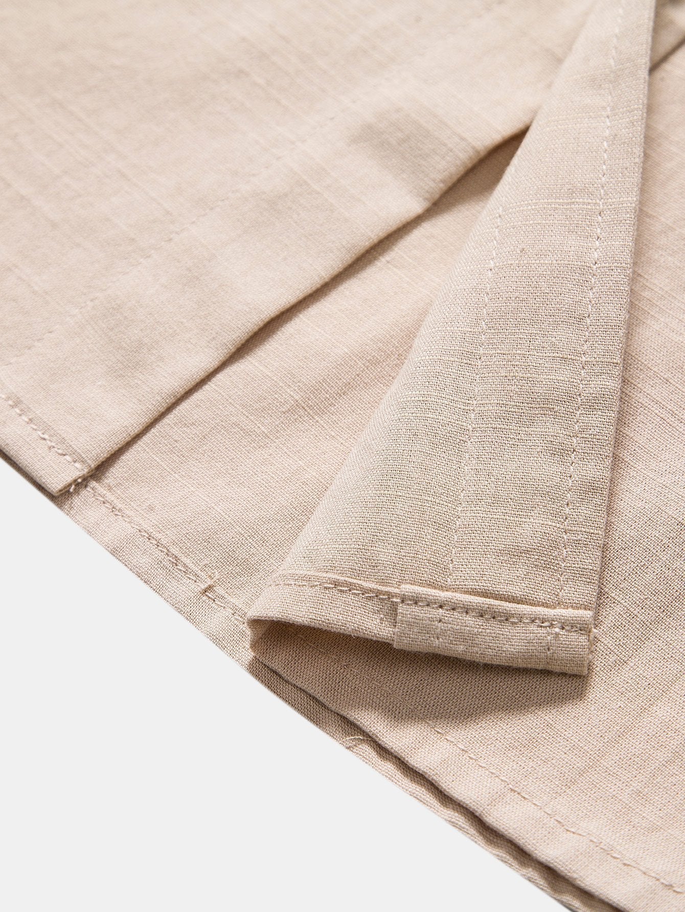 Altiok® | Linen Look Cotton Blend Stand Collar Shirt - Image 7