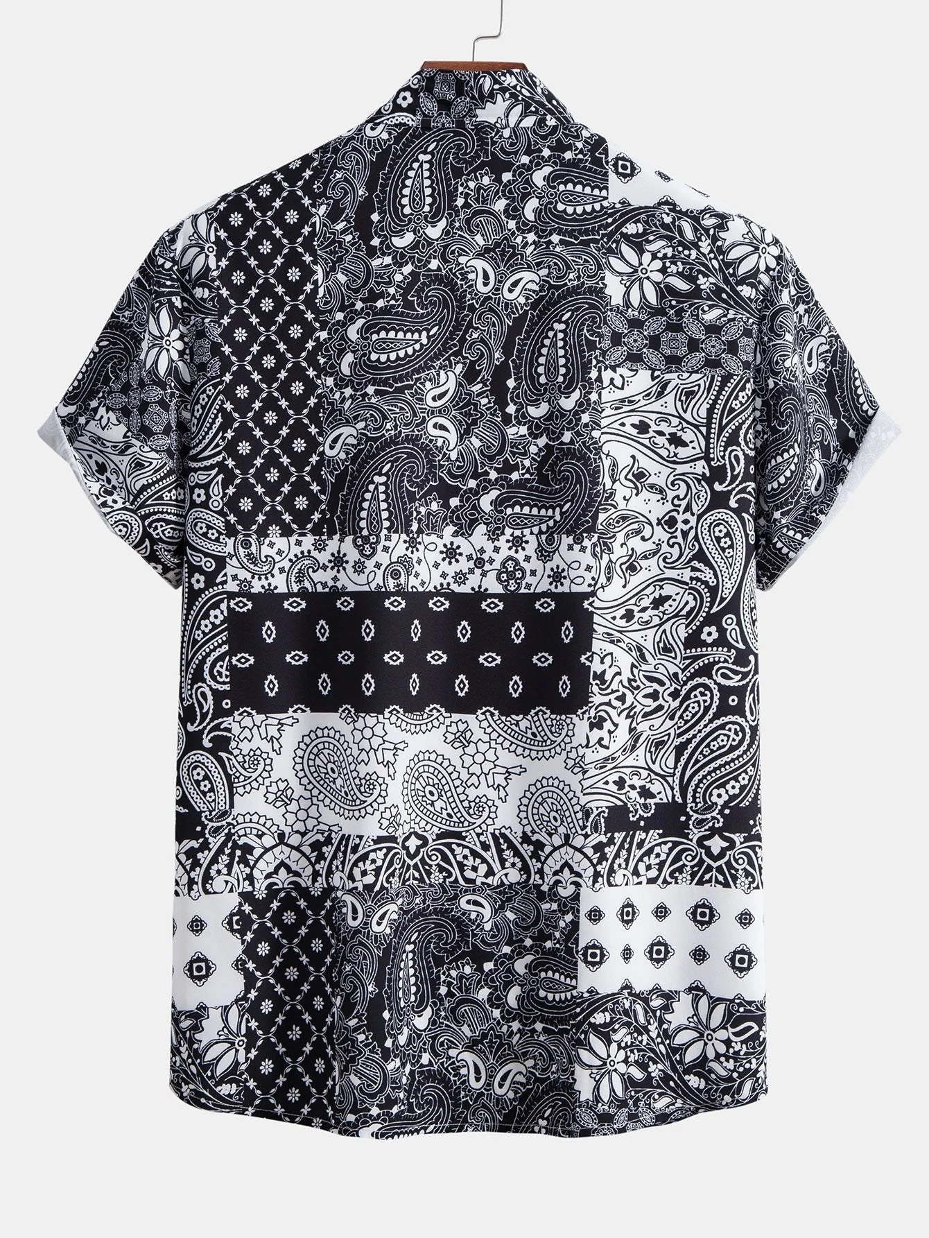 Alvan® | Paisley Floral Patchwork Print Button Up Shirt - Image 2