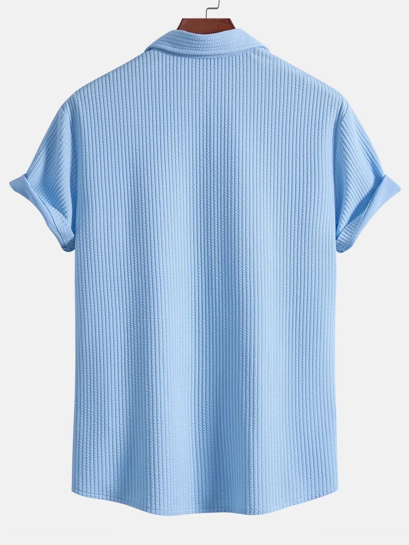 Álvaro® | Muscle Fit Ribbed Button Up Shirt - Image 9