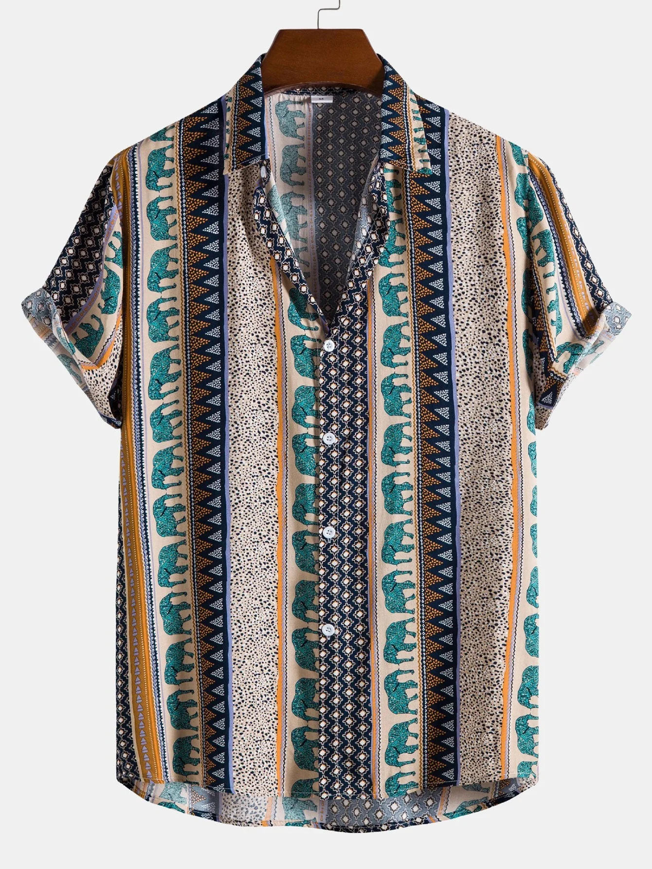 Alvern® | Elephant Geometric Print Shirt - Image 5