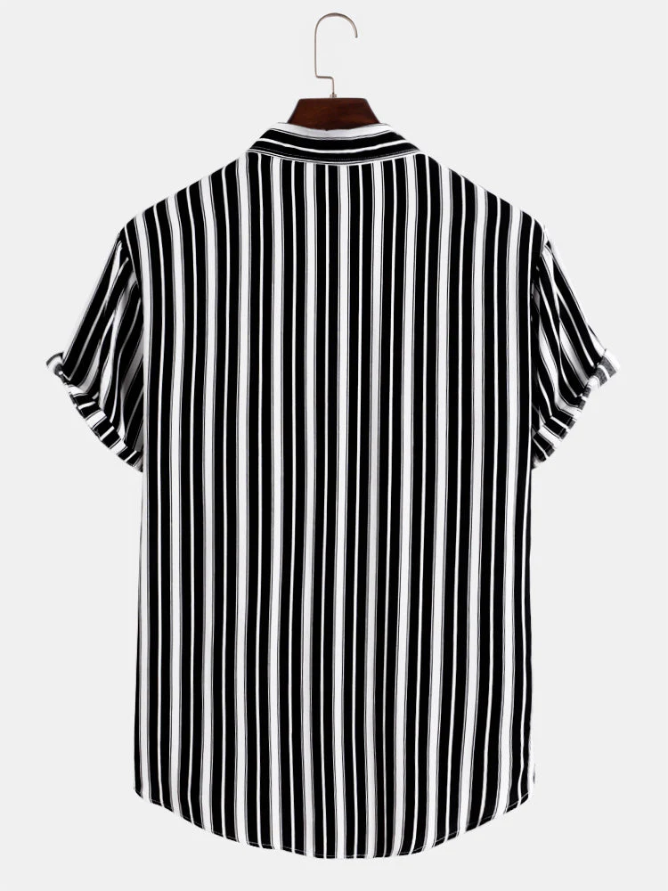 Alvis® | Stripes Short Sleeve Casual Shirts - Image 2
