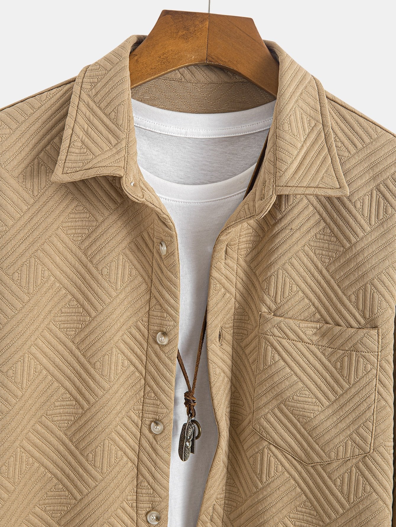 Amadeo® | Striped Jacquard Button Up Shirt - Image 5