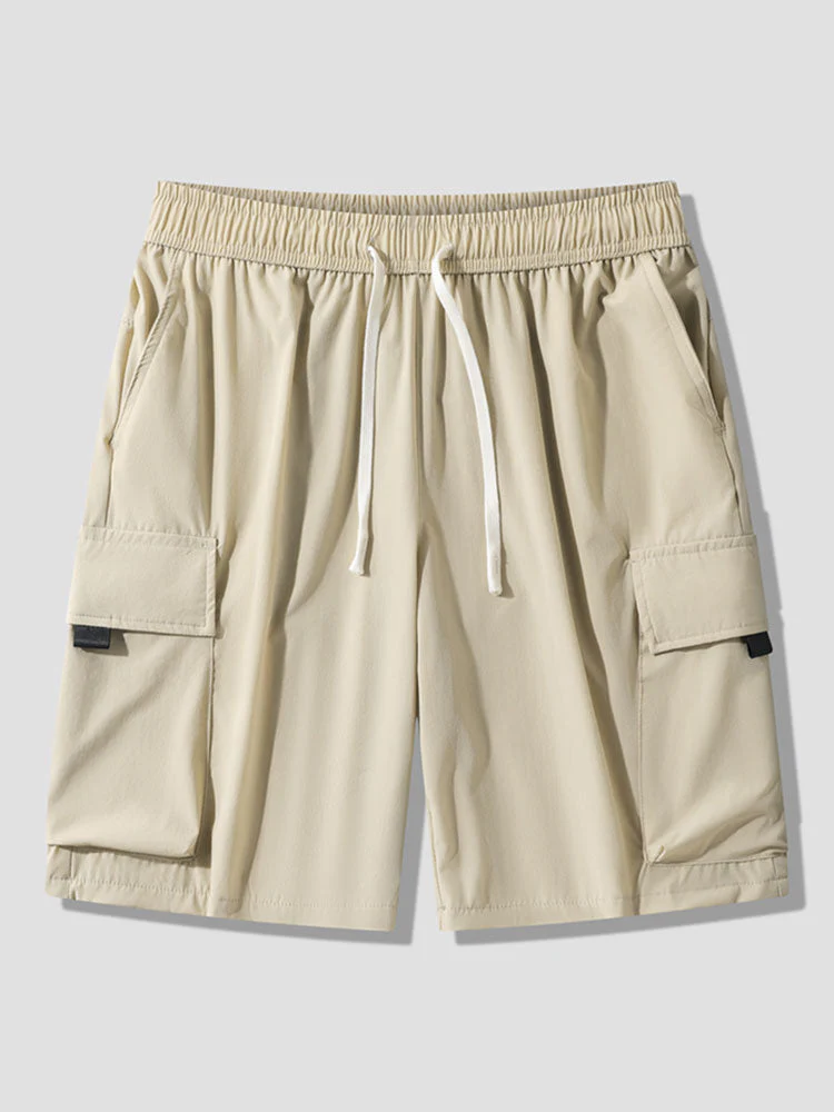 Amadeus | Solid Drawstring Cargo Shorts