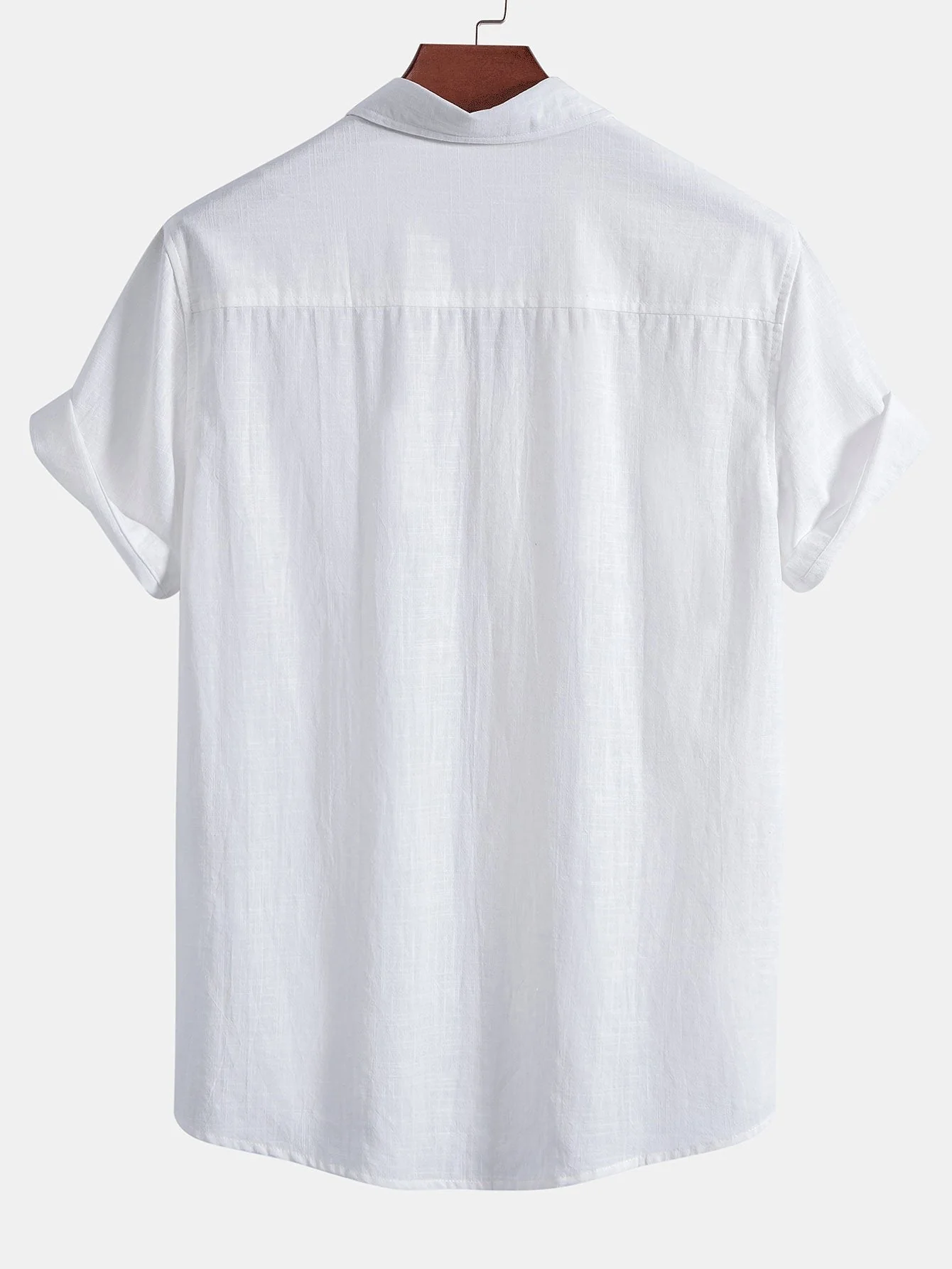 Amalbert® | Hawaii Palm Tree Print Linen Look Cotton Button Up Shirt - Image 2