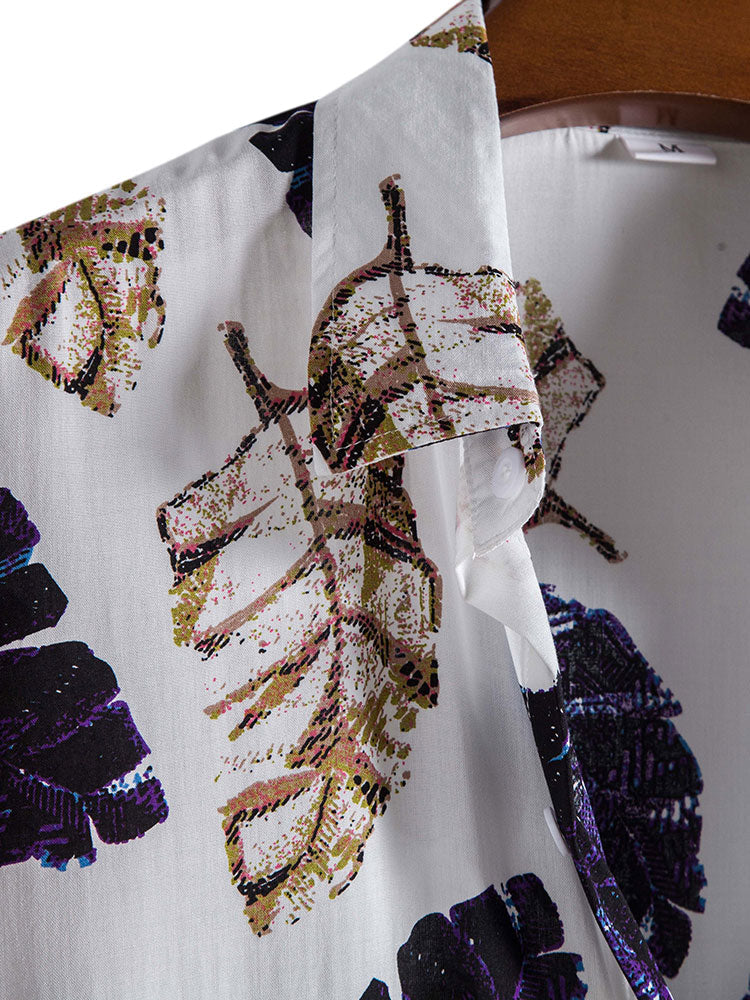 Amancio® | Leaves Print Shirt - Image 3