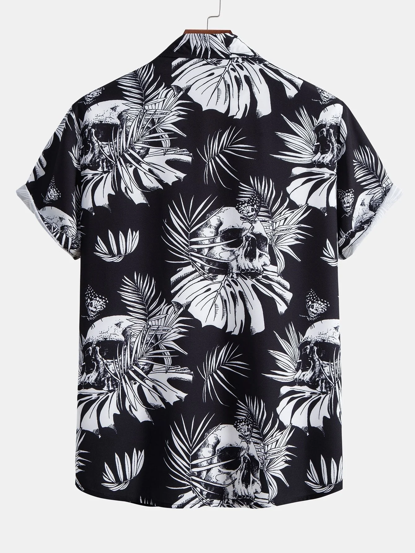 Amar® | Skull Tropical Print Button Up Shirt - Image 2