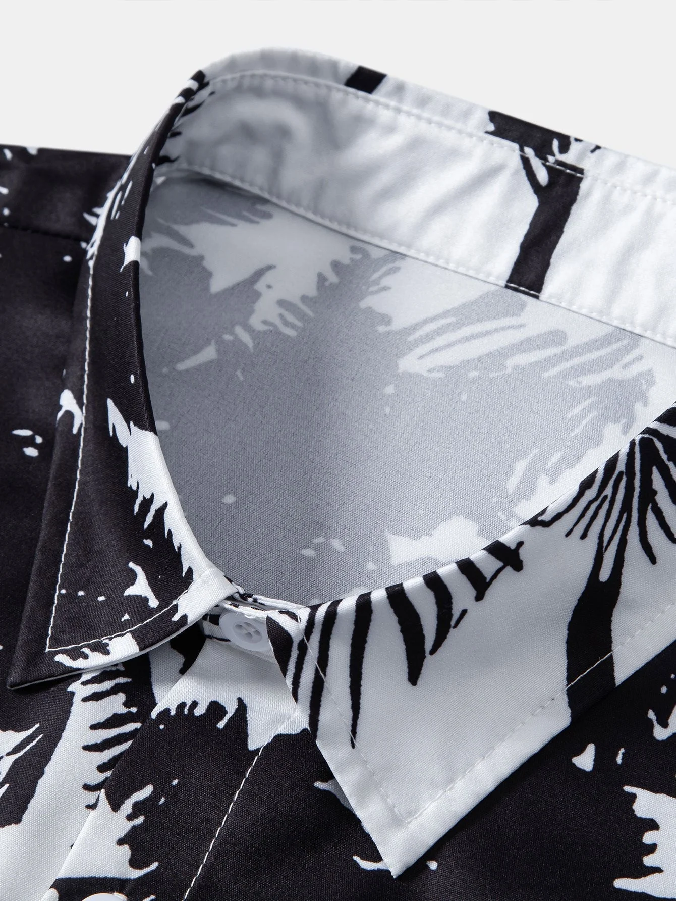 Amiel® | Palm Trees Print Button Up Shirt - Image 3
