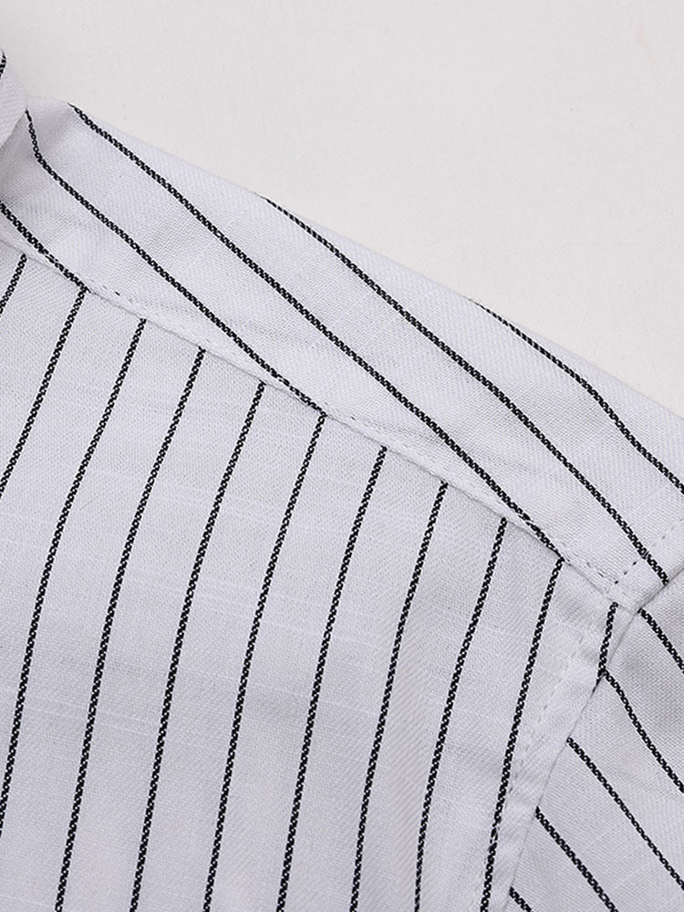 Amin® | Men Cotton Striped Button Up Shirt - Image 13