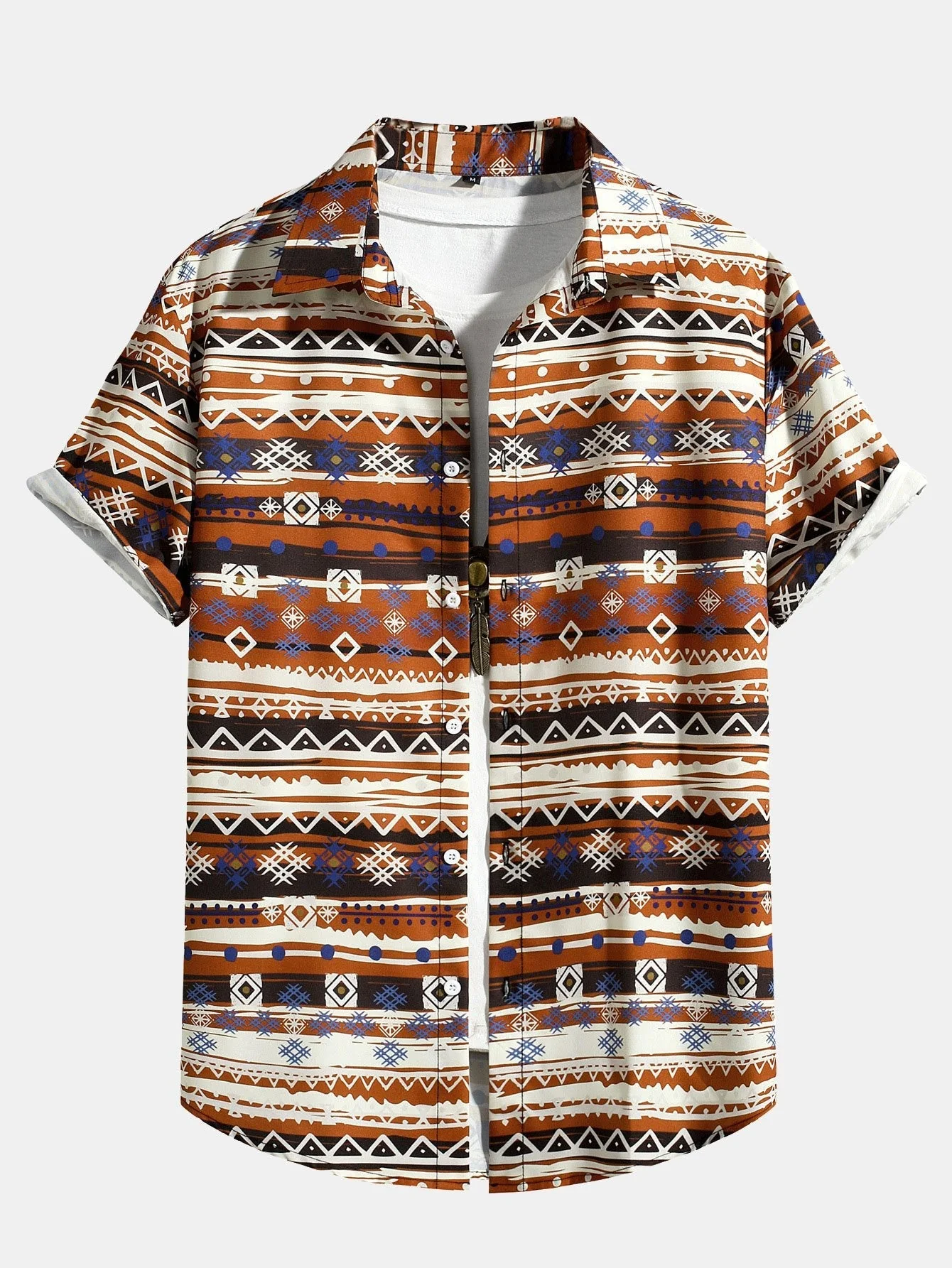 Amir® | Tribal Ethnic Print Button Up Shirt