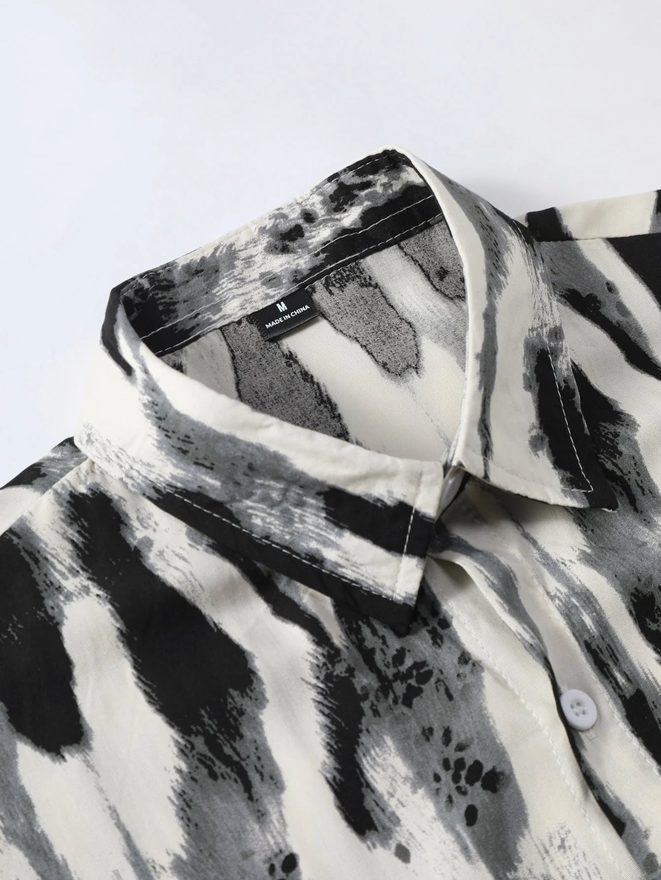 Amory® | Brushstroke Print Button Up Shirt - Image 3