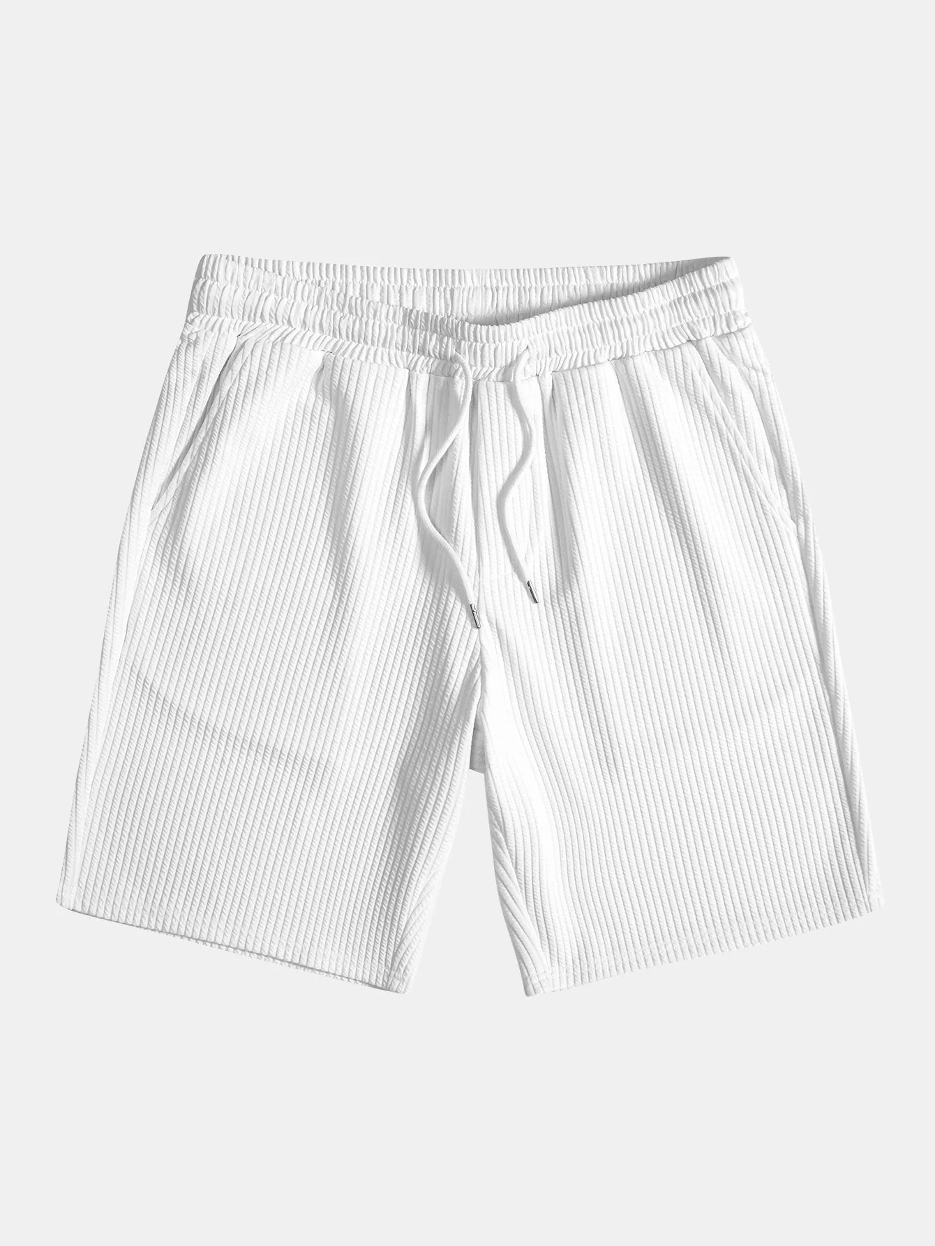 Amós® | Muscle Fit Ribbed Stand Collar Shirt & Shorts - Image 14
