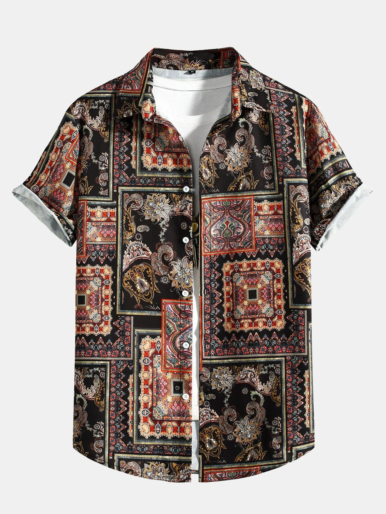 Amram® | Paisley Baroque Print Button Up Shirt