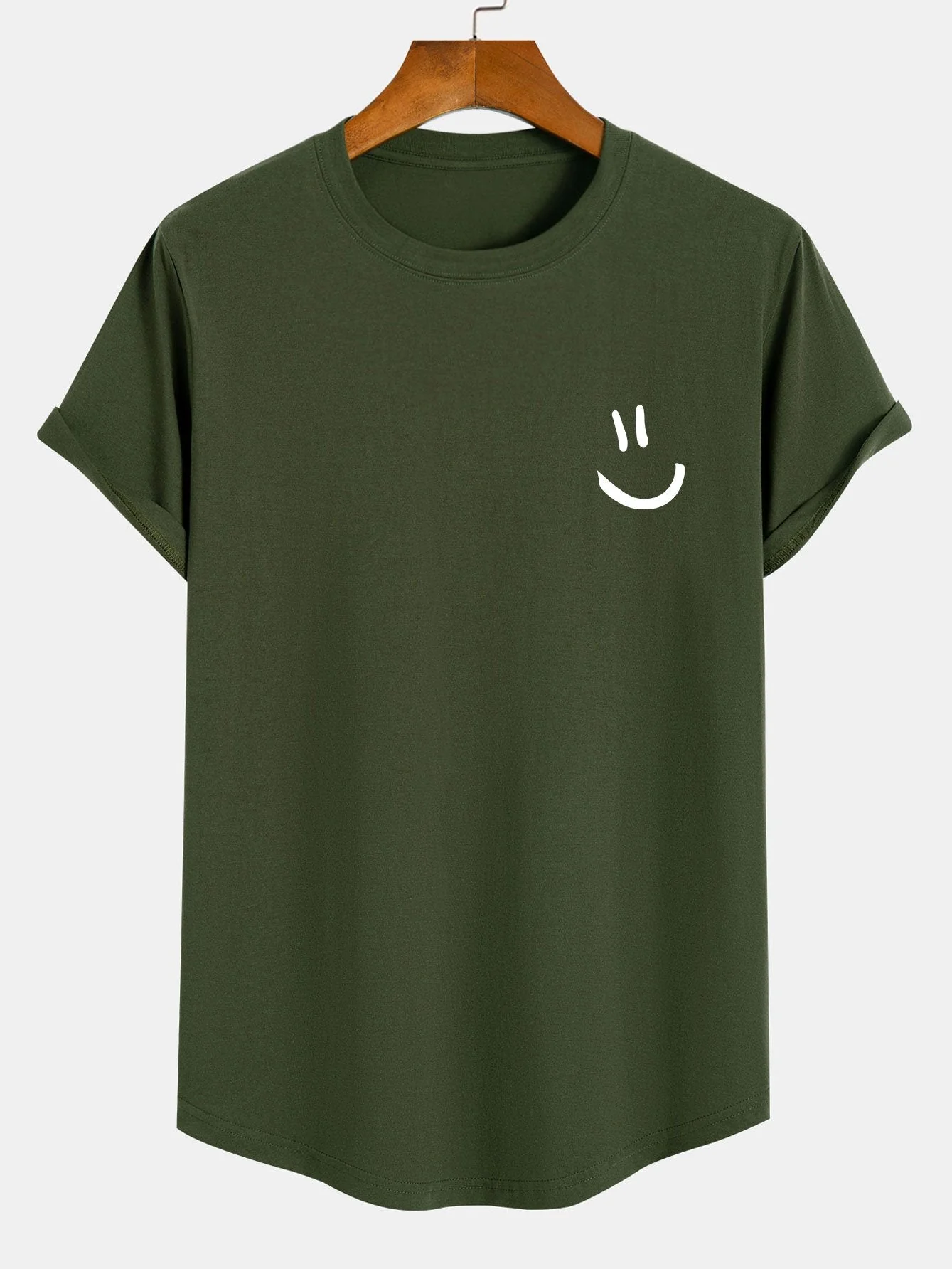 Andrew® | Smiley Print Cotton Arc Hem T-Shirt - Image 5