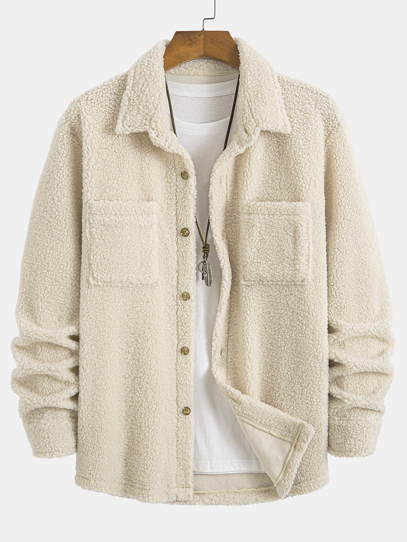 Ángel® | Aldrich Teddy Fleece Button Up Shirt - Image 3
