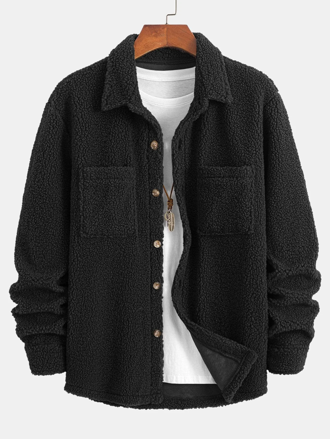 Ángel® | Aldrich Teddy Fleece Button Up Shirt - Image 5
