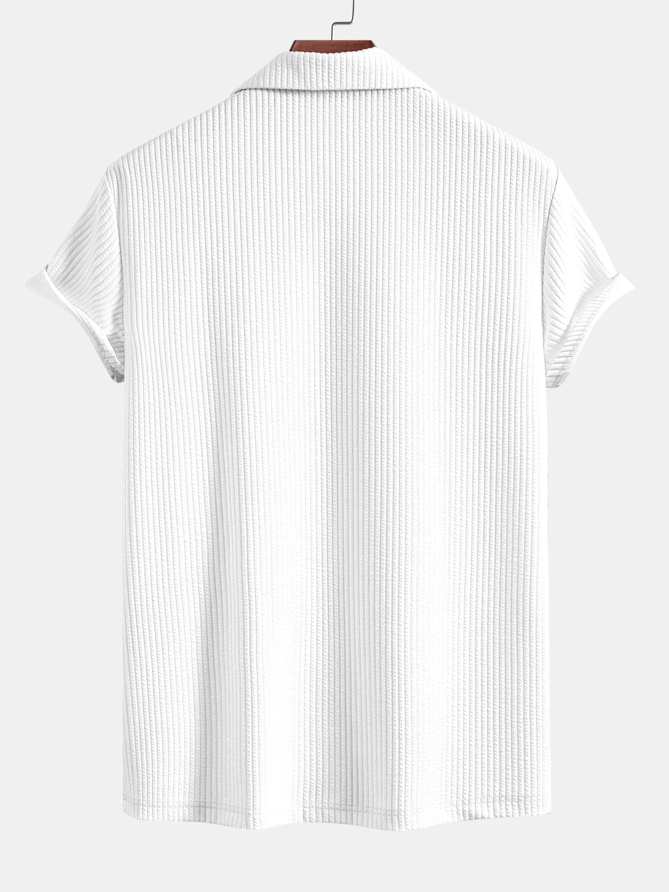 Anselme® | Muscle Fit Ribbed Deep Cuban Shirt - Image 6