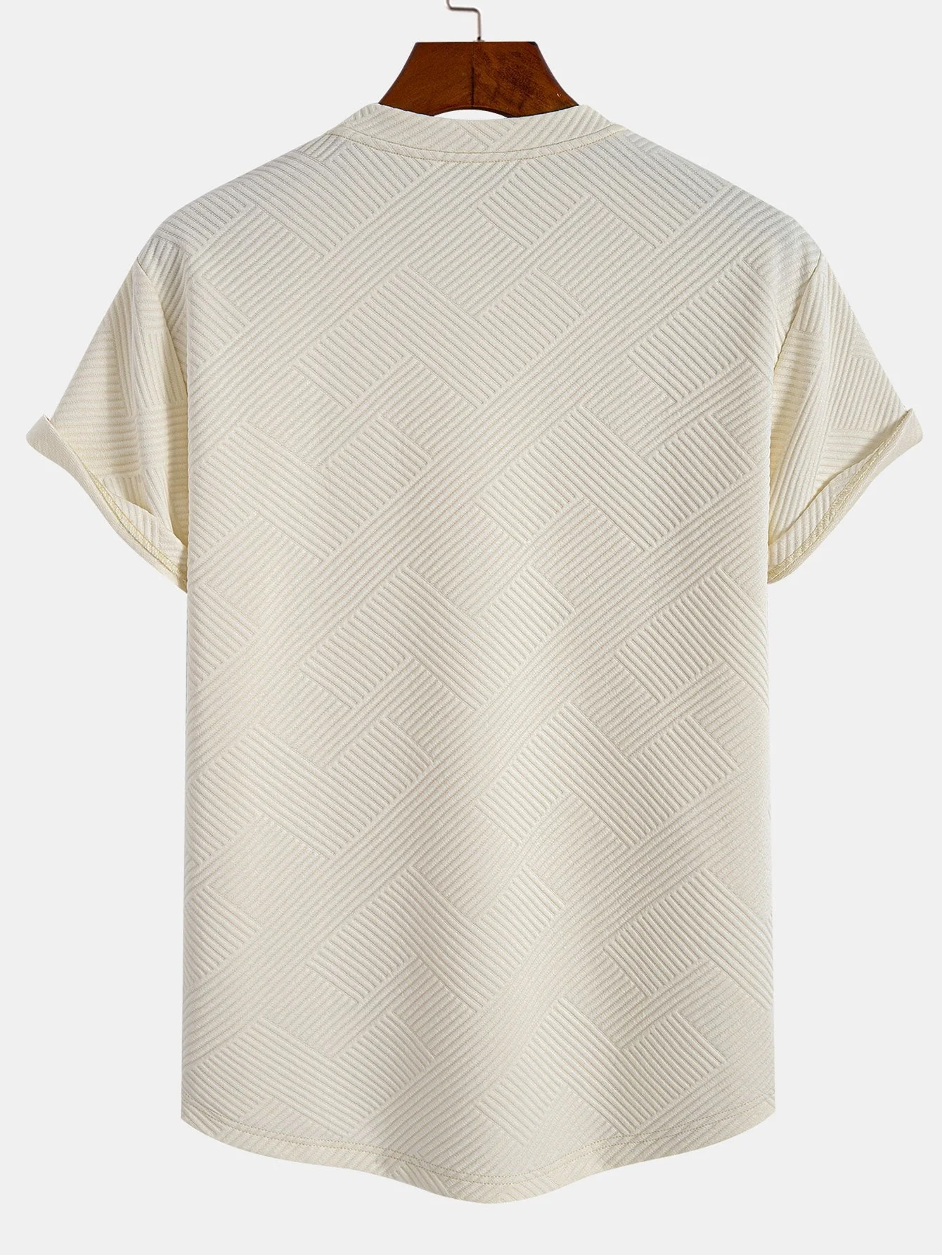 Antenor® | Short Sleeve Stripe Jacquard Arc Hem T-Shirt & Shorts - Image 8