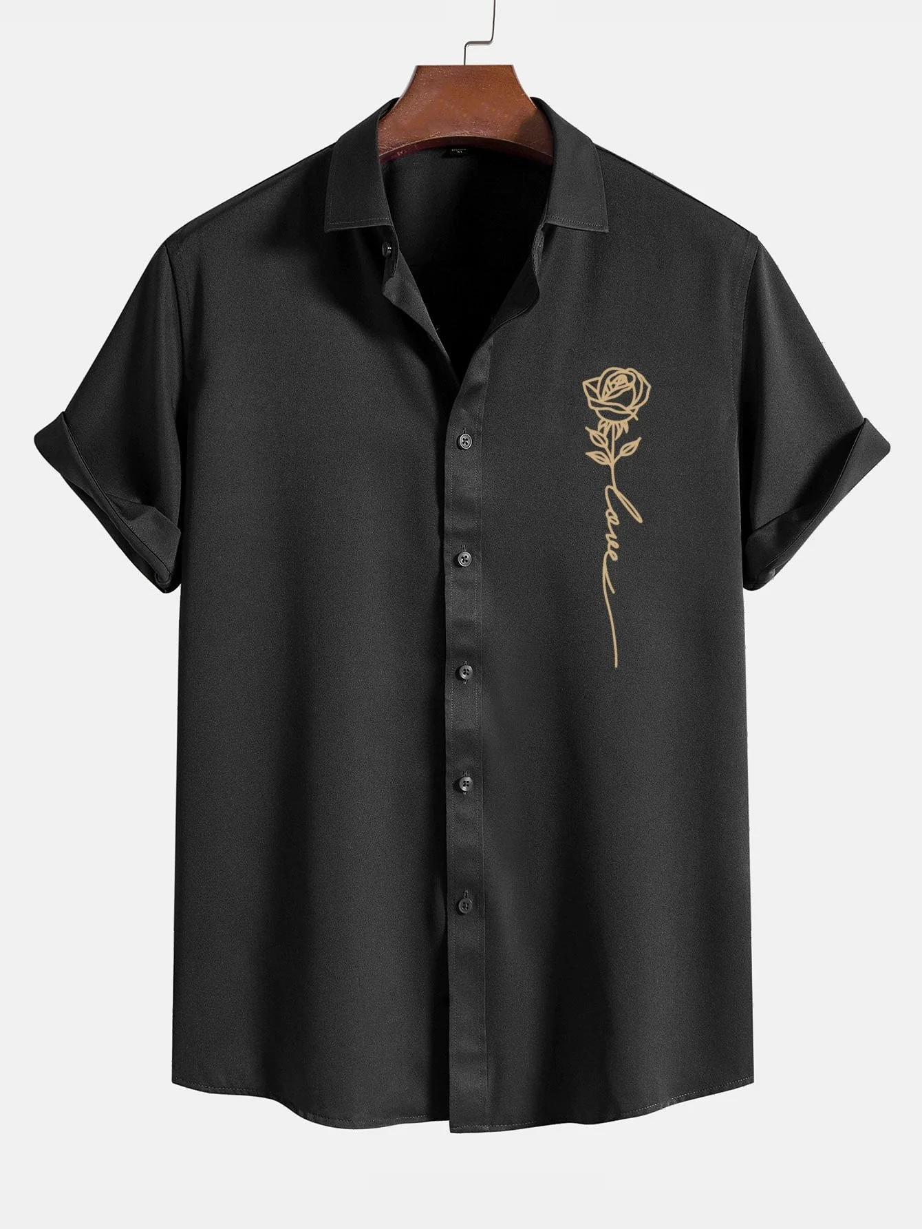Antonello® | Rose Love Print Button Up Shirt