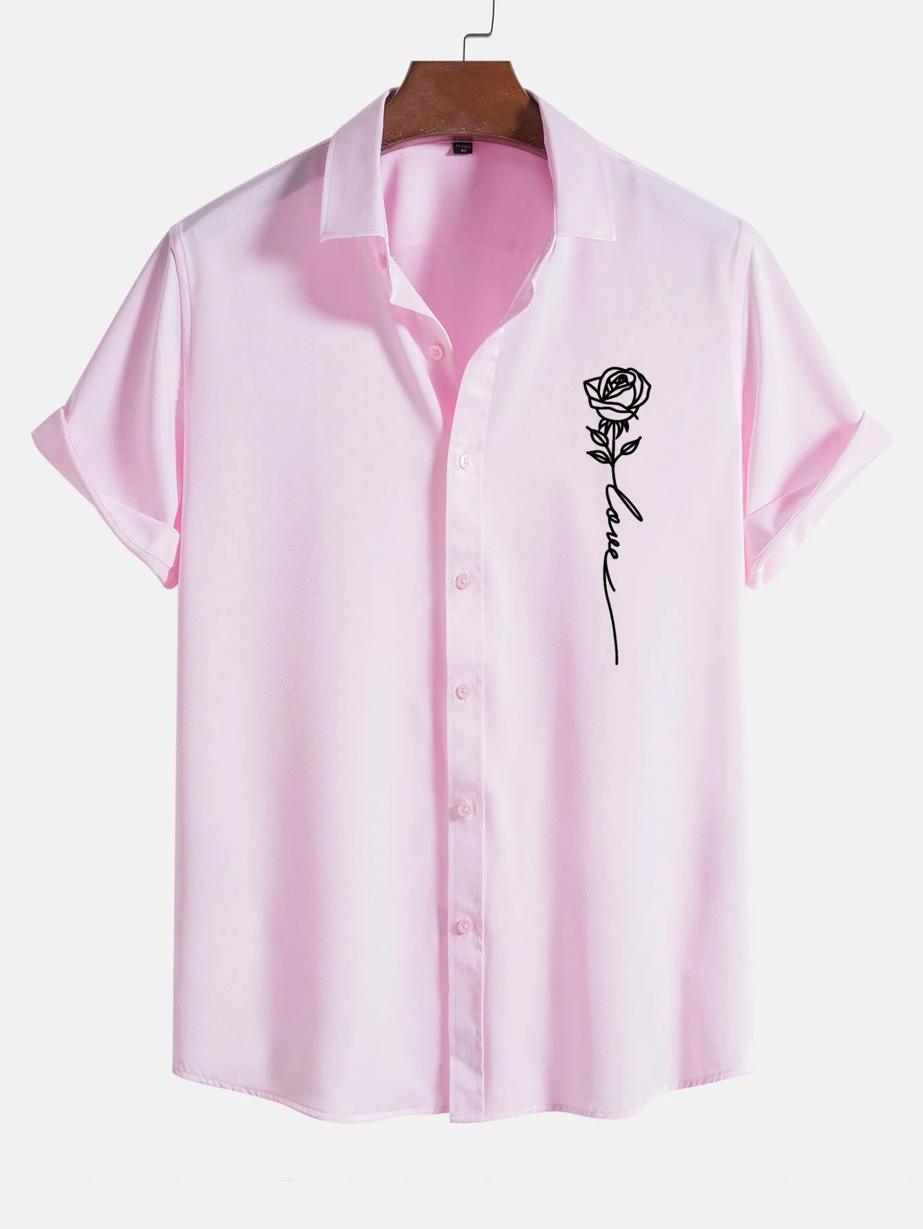 Antonello® | Rose Love Print Button Up Shirt - Image 5