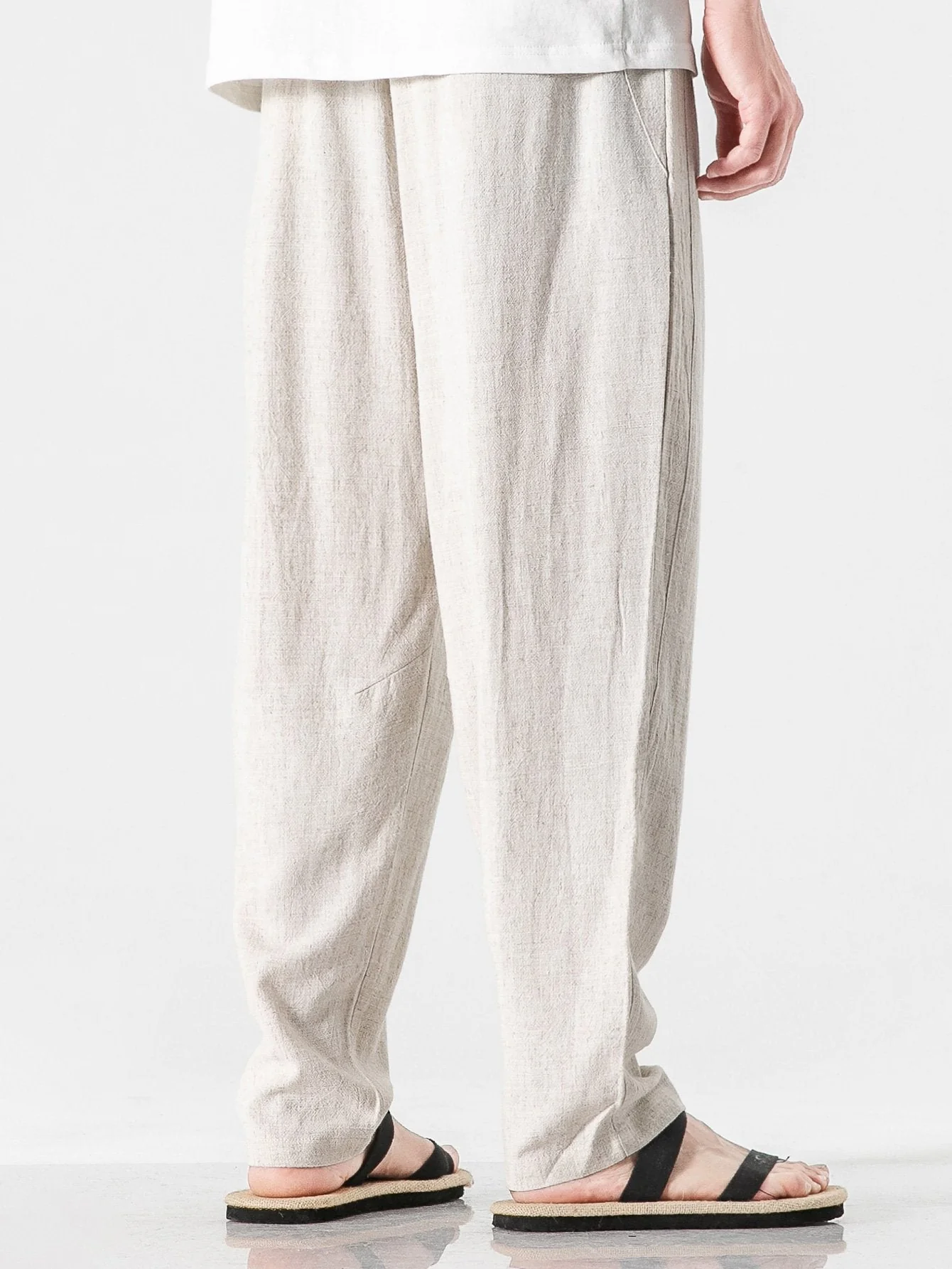 Antonio® | Relax Fit Harem Pants In Linen And Cotton Blend - Image 3