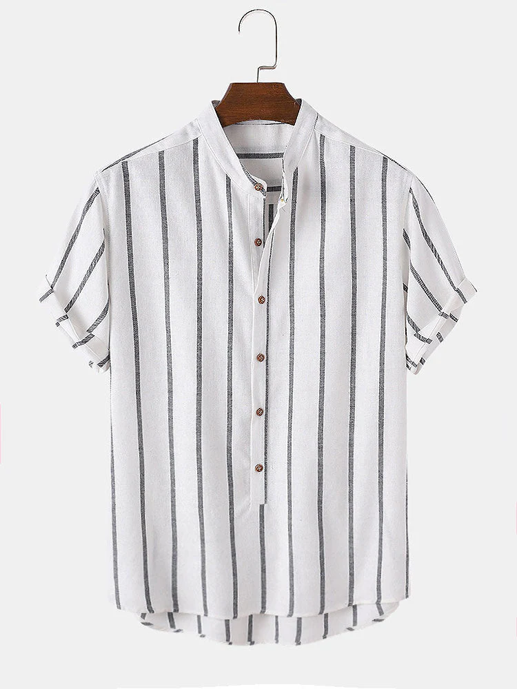 Antton® | Stripes Cotton Henley Shirts