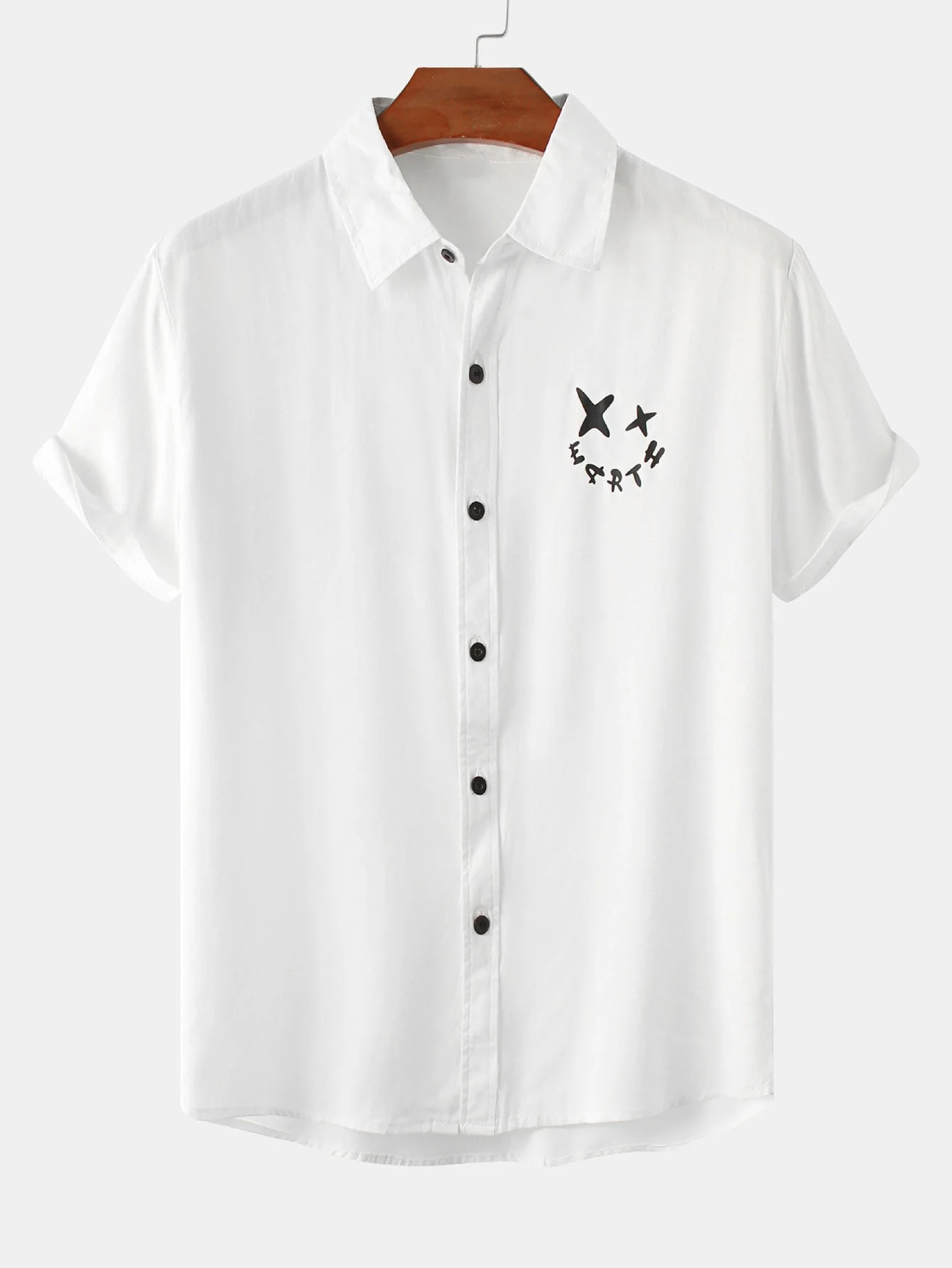 Apisai® | Smiley Graphic Print Button Up Shirt - Image 3