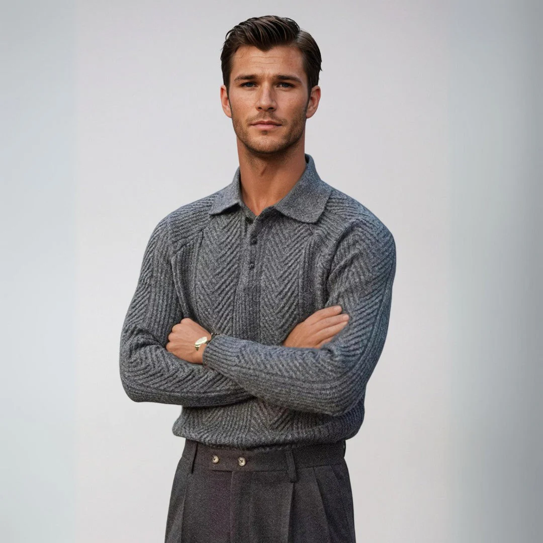Arcesio® | Luxury Men'S Sweater With Collar - Image 2