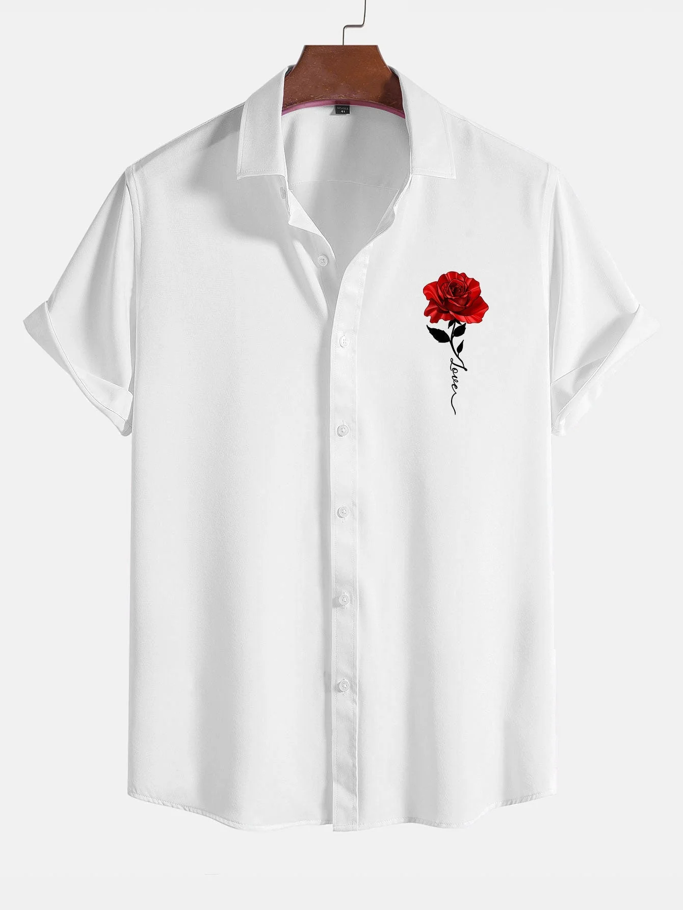 Ardray® | Rose Print Button Up Shirt