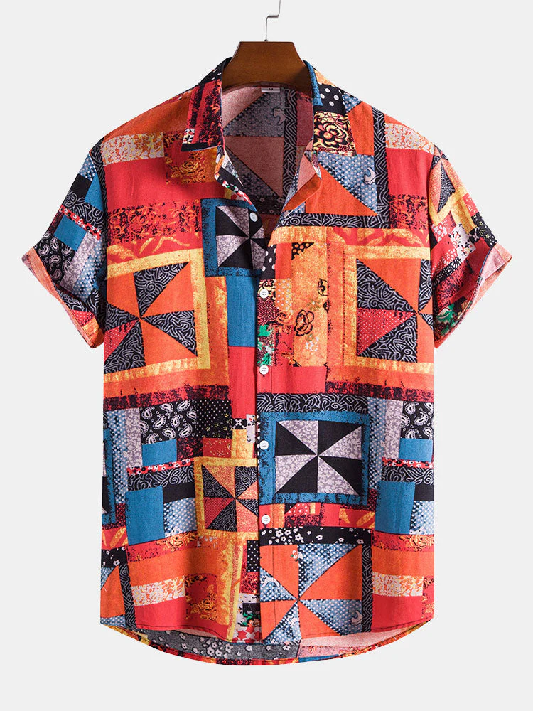 Ardron® | Ethnic Patchwork Print Shirt
