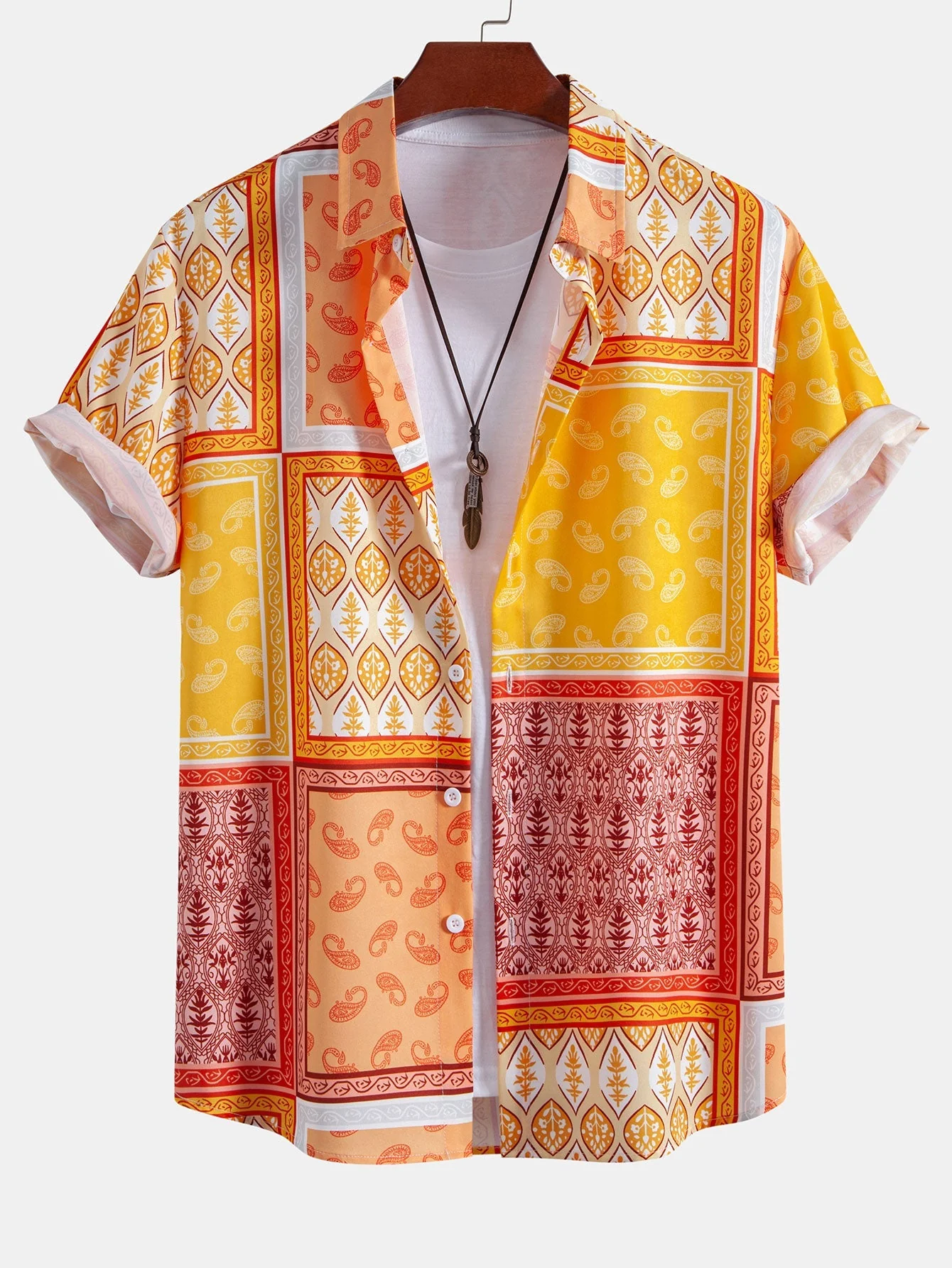 Arek® | Paisley Border Button Up Shirt