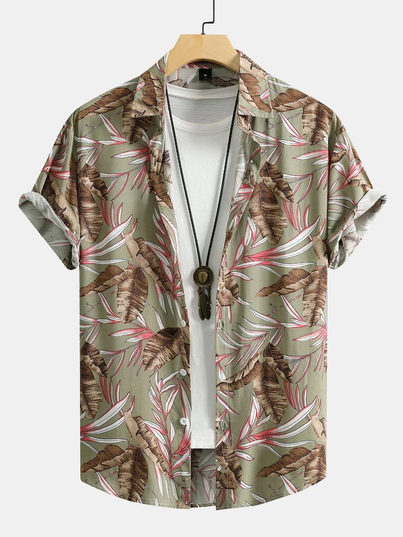 Aretino® | Viscose Tropical Print Button Up Shirt - Image 3