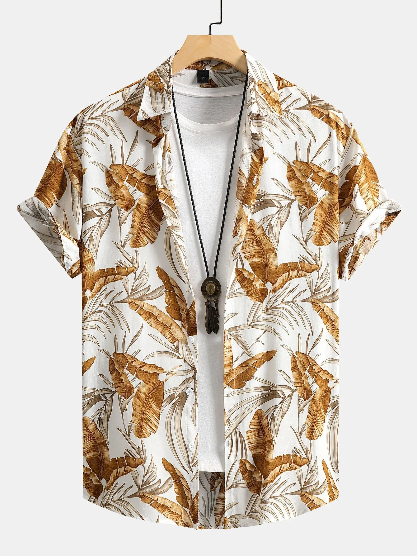 Aretino® | Viscose Tropical Print Button Up Shirt - Image 5