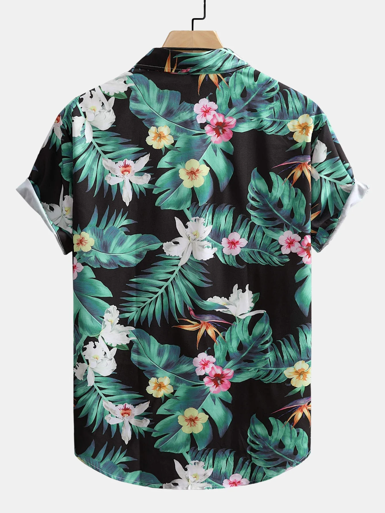 Argi® | Tropical Flowers Print Button Up Shirt - Image 2
